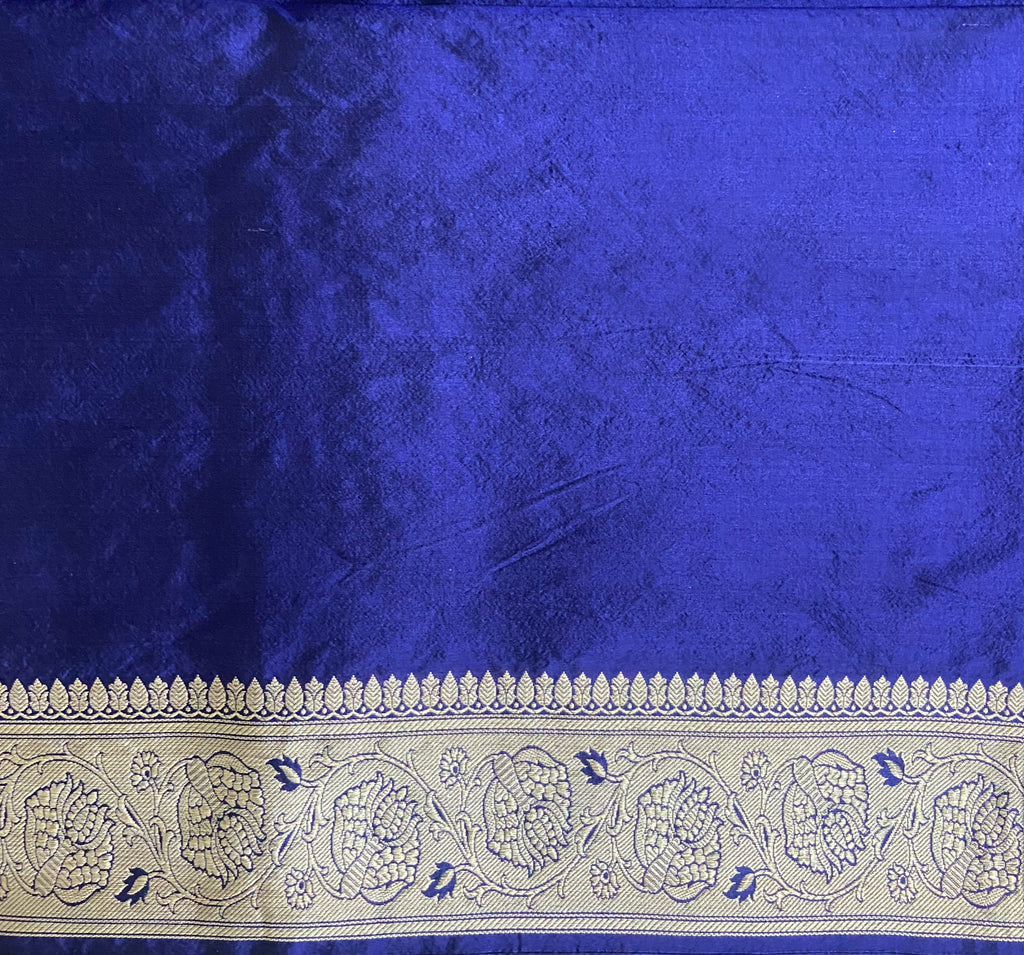 Royal  Blue Katan Silk Handwoven Banaras Saree