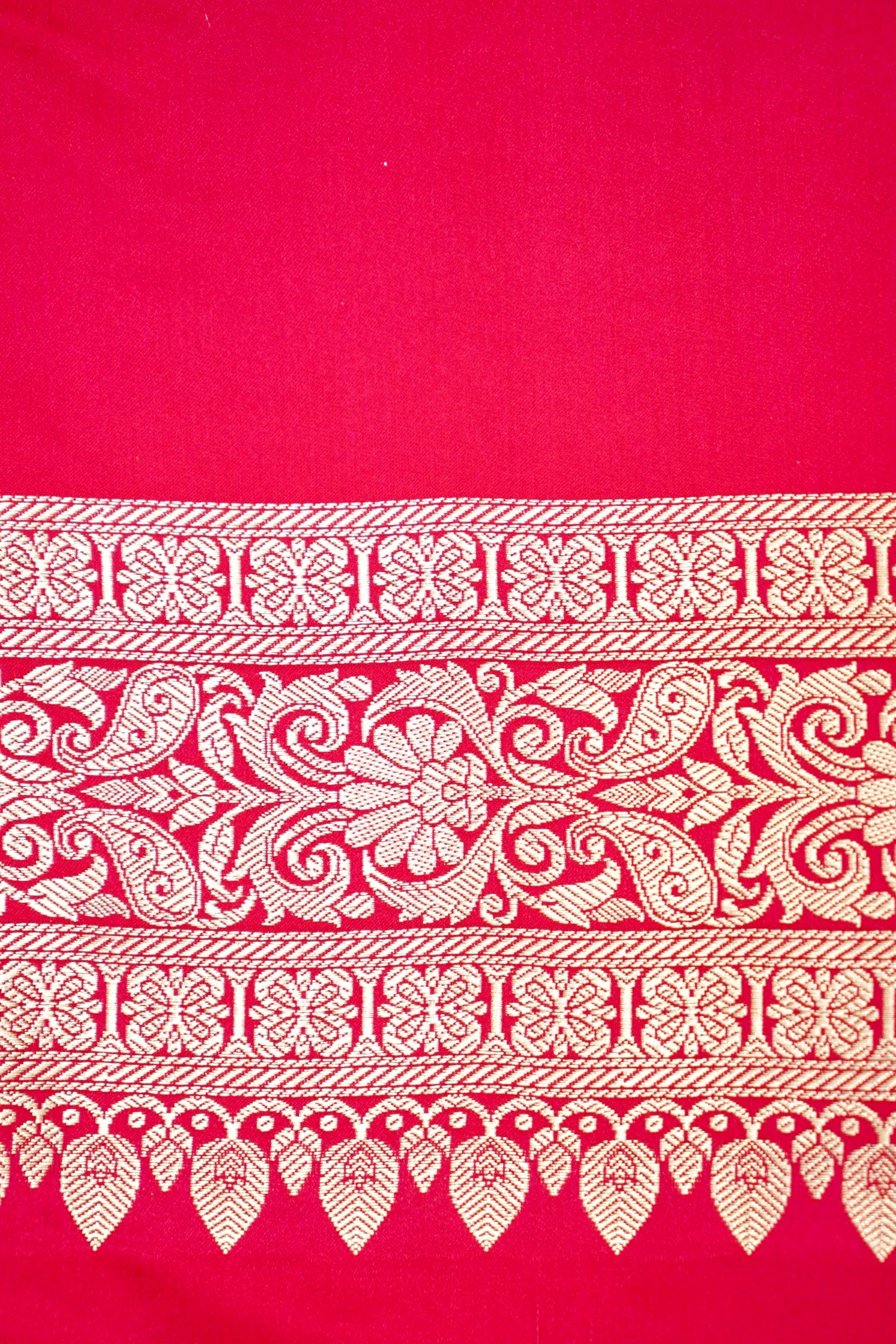 RASPBERRY RED BANARASI MASHRU KATAN SILK SAREE