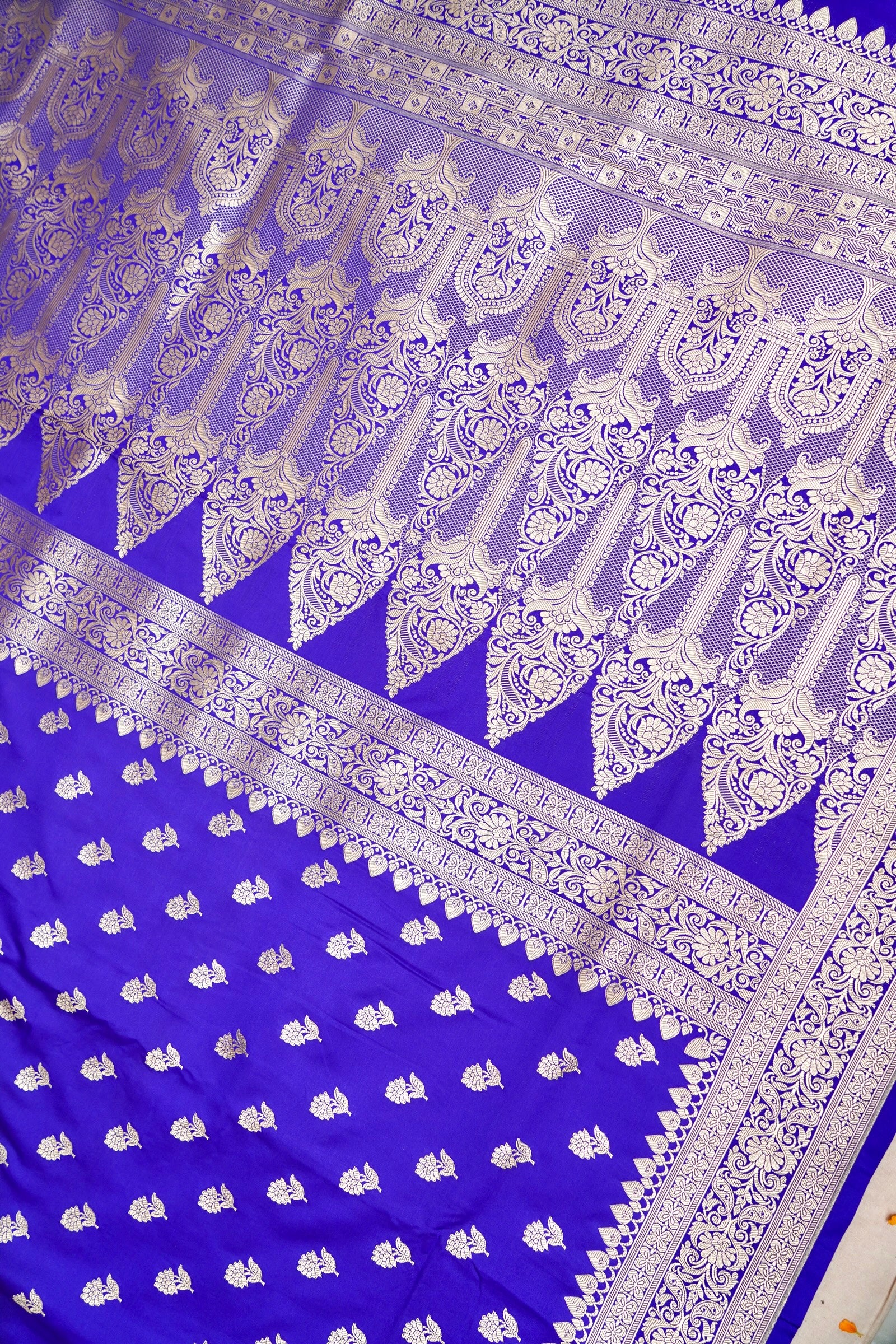 ROYAL VIOLET BLUE BANARASI MASHRU KATAN SILK SAREE
