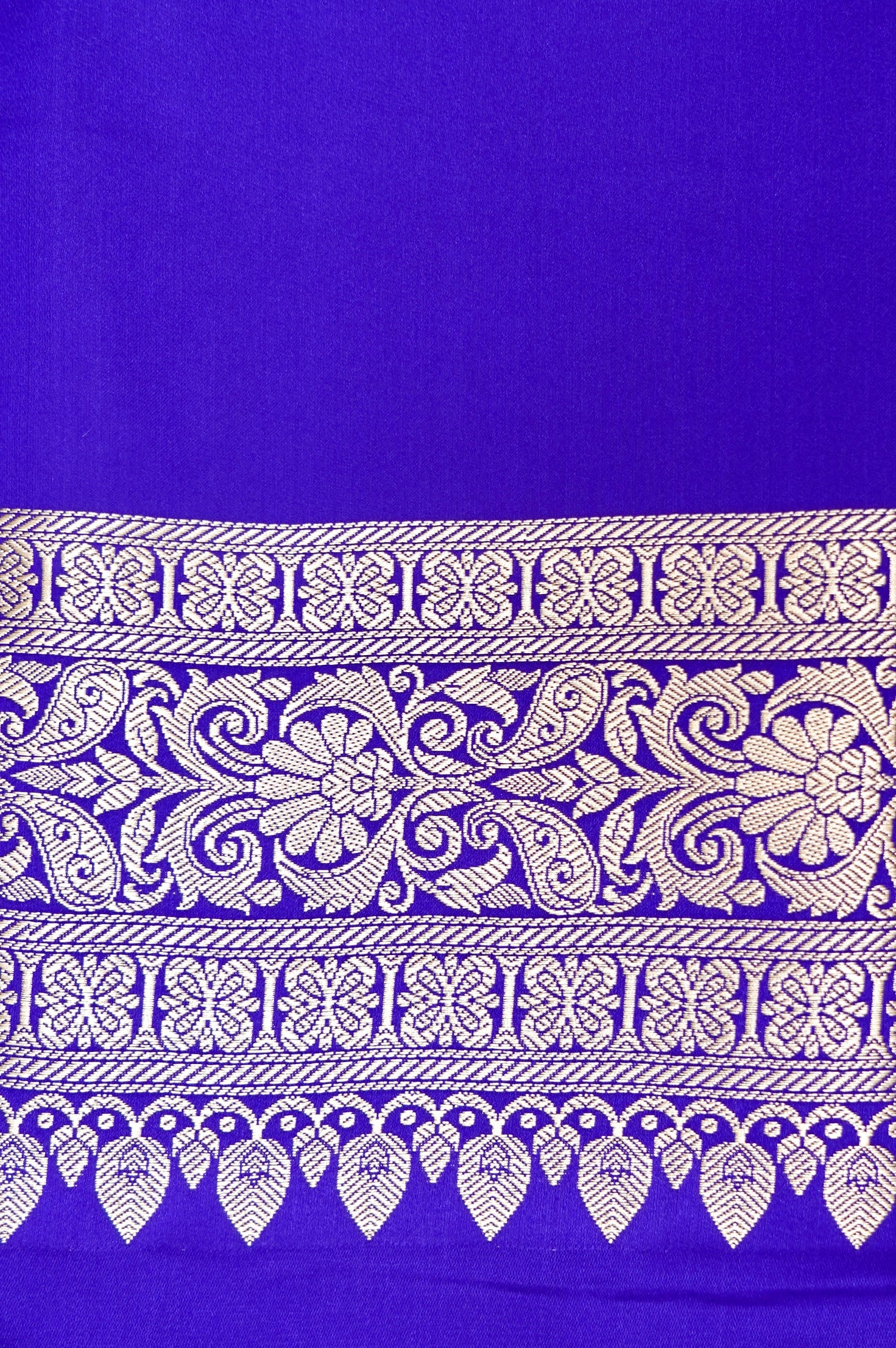 ROYAL VIOLET BLUE BANARASI MASHRU KATAN SILK SAREE