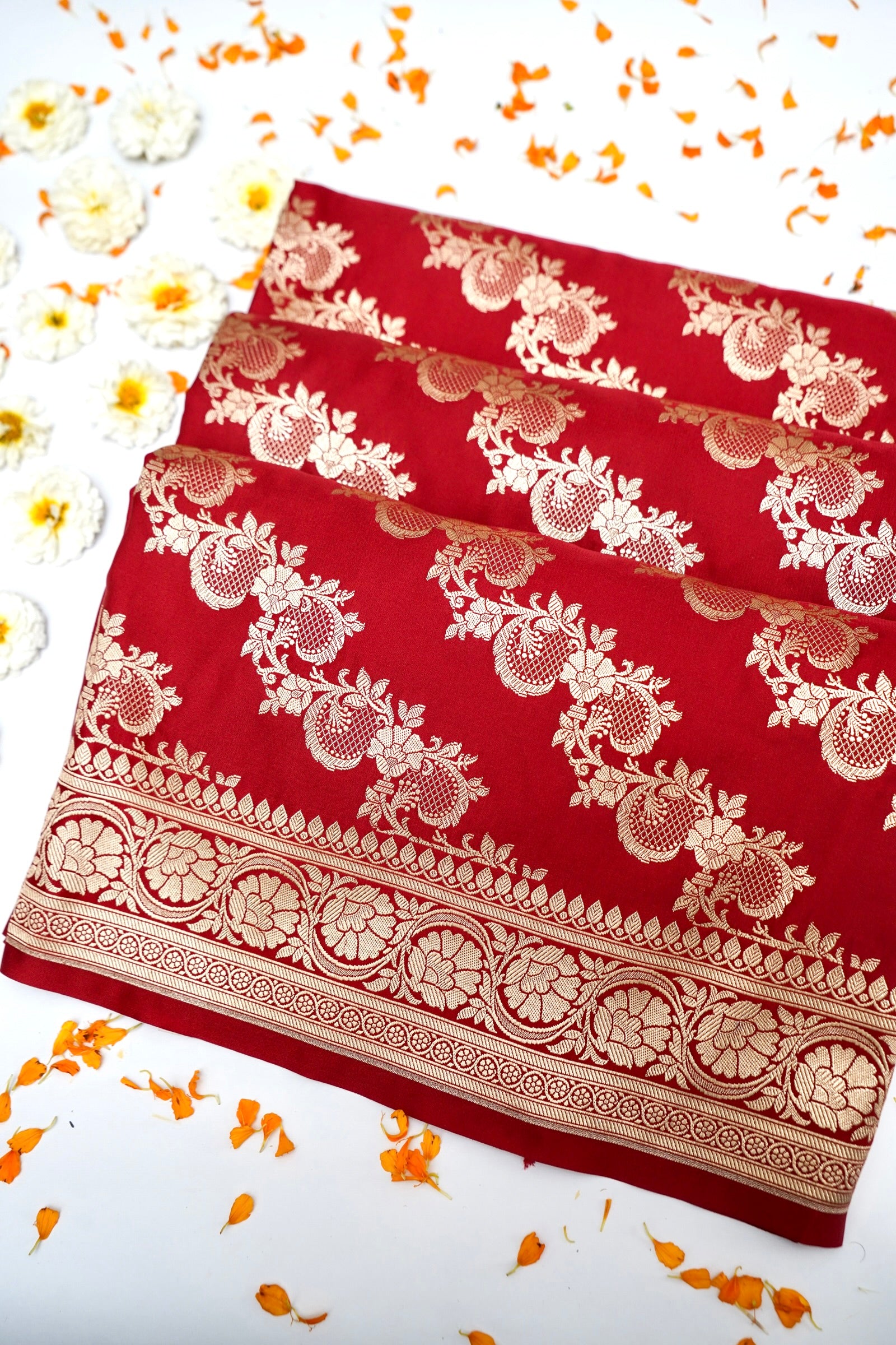 ROYAL RED BANARASI MASHRU KATAN SILK SAREE