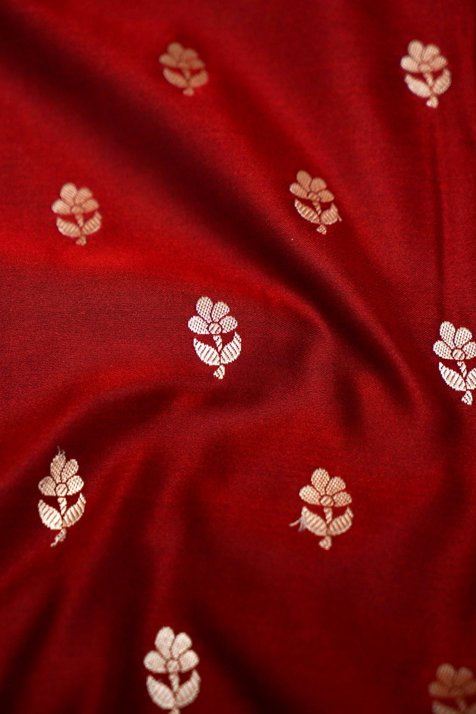 ROYAL MAROON BANARASI MASHRU KATAN SILK SAREE (ELEPHANT BORDER)