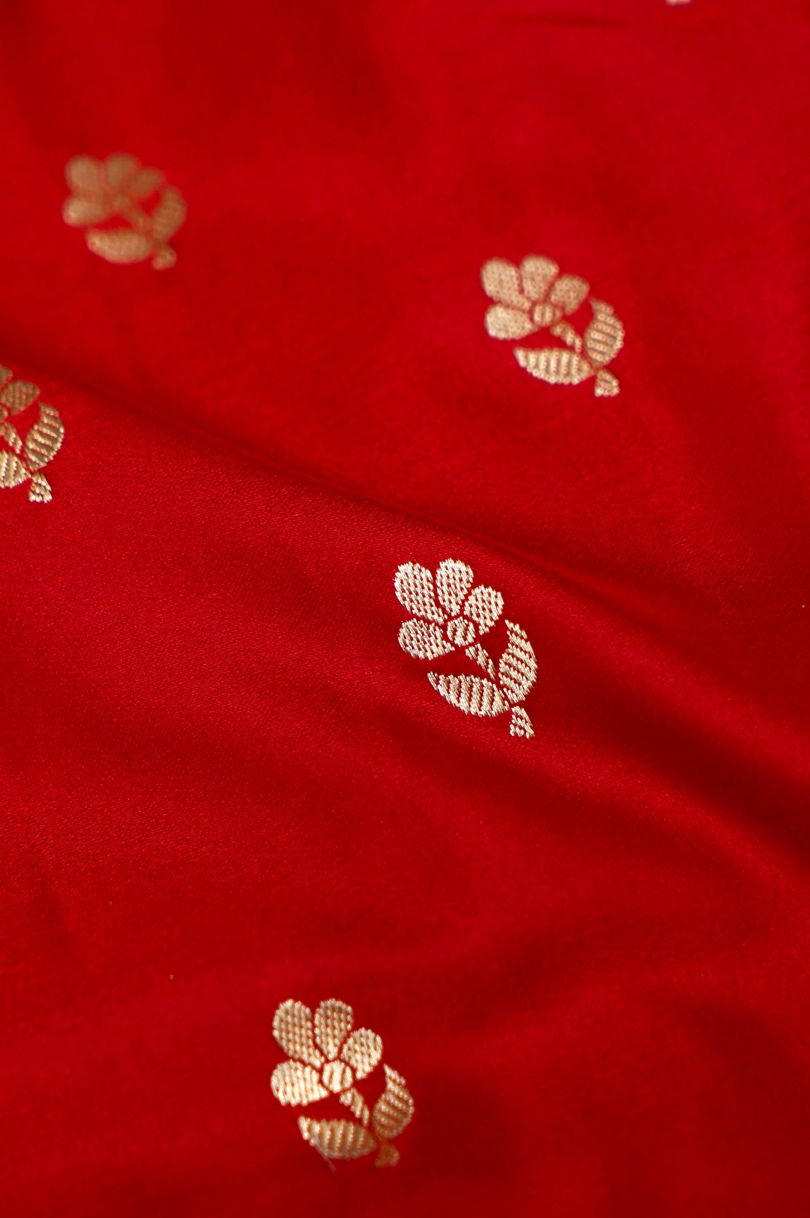 CLASSIC RED BANARASI MASHRU KATAN SILK SAREE (ELEPHANT BORDER)