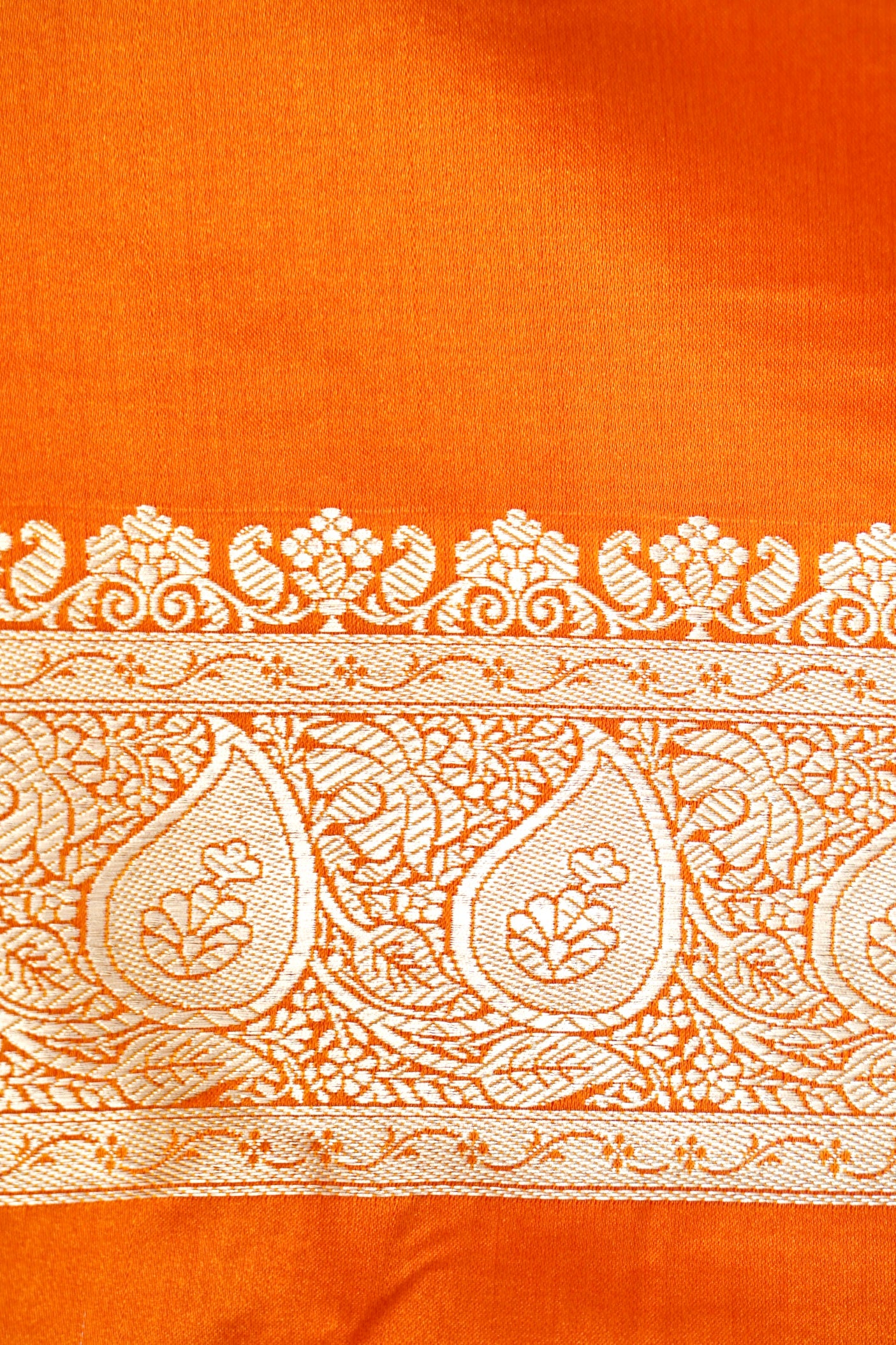 ROYAL SUNSET ORANGE BANARASI MASHRU KATAN SILK SAREE