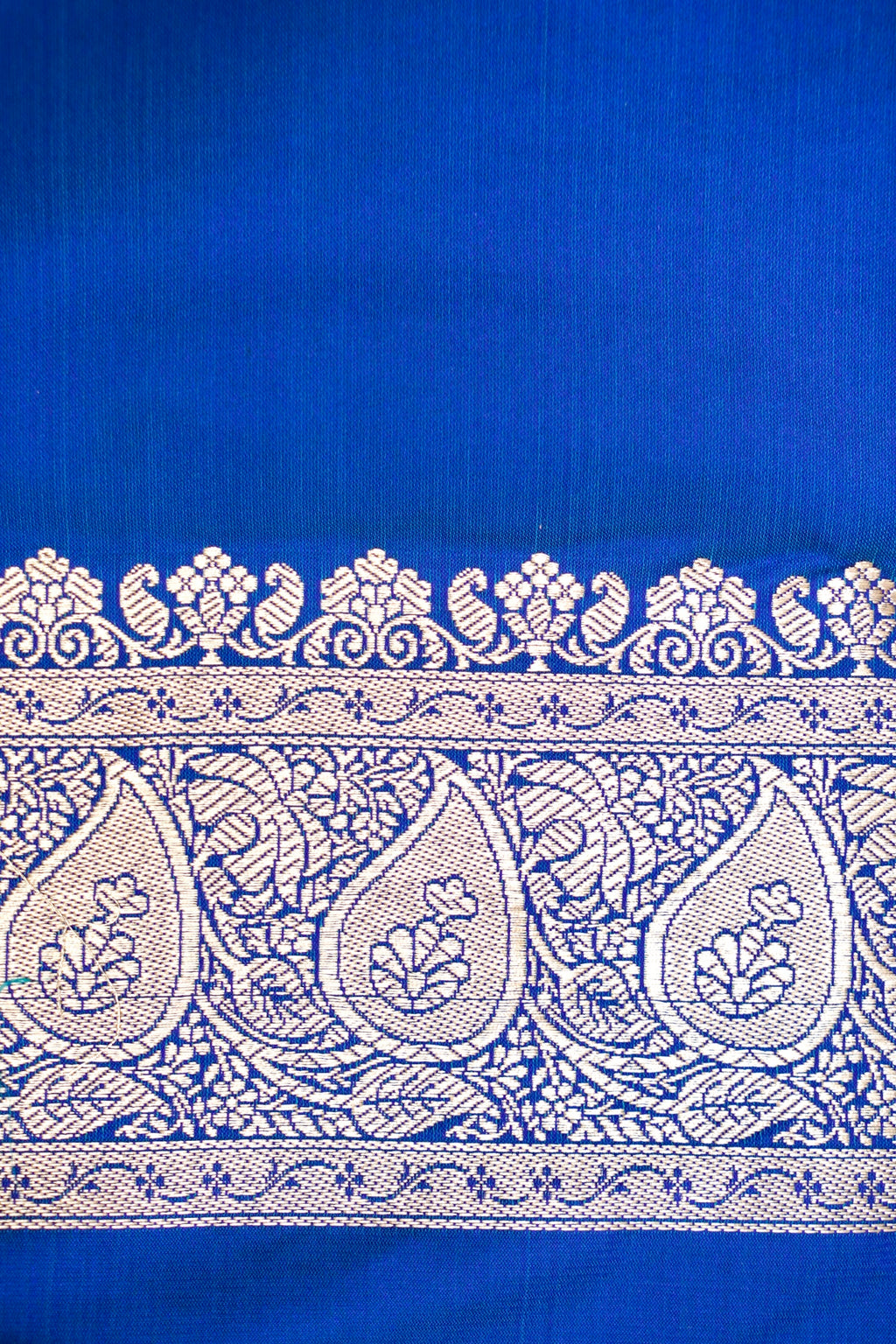 ROYAL COBALT BLUE BANARASI MASHRU KATAN SILK SAREE