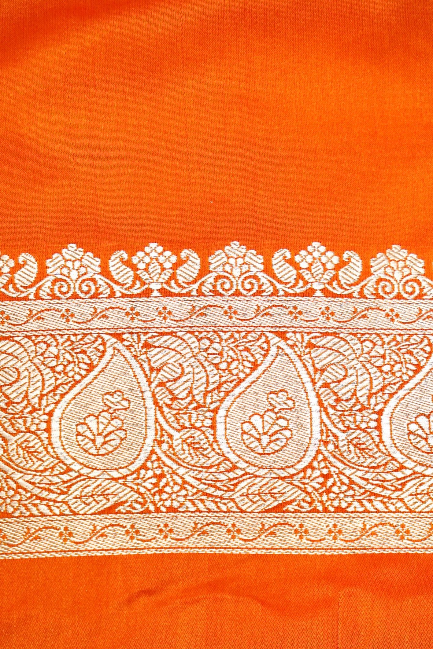 ROYAL KESAR ORANGE BANARASI MASHRU KATAN SILK SAREE