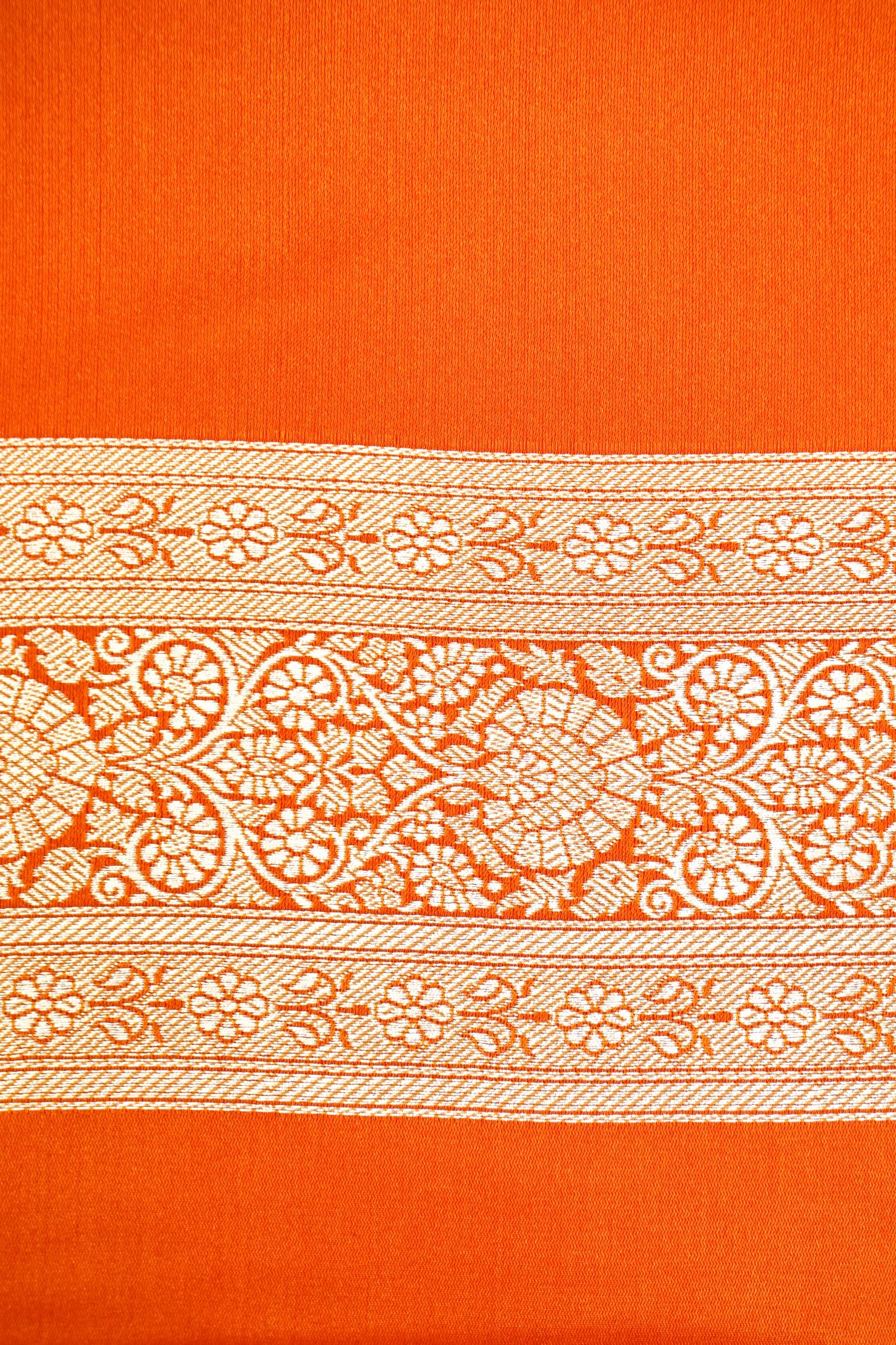 ROYAL KESAR ORANGE BANARASI MASHRU KATAN SILK SAREE