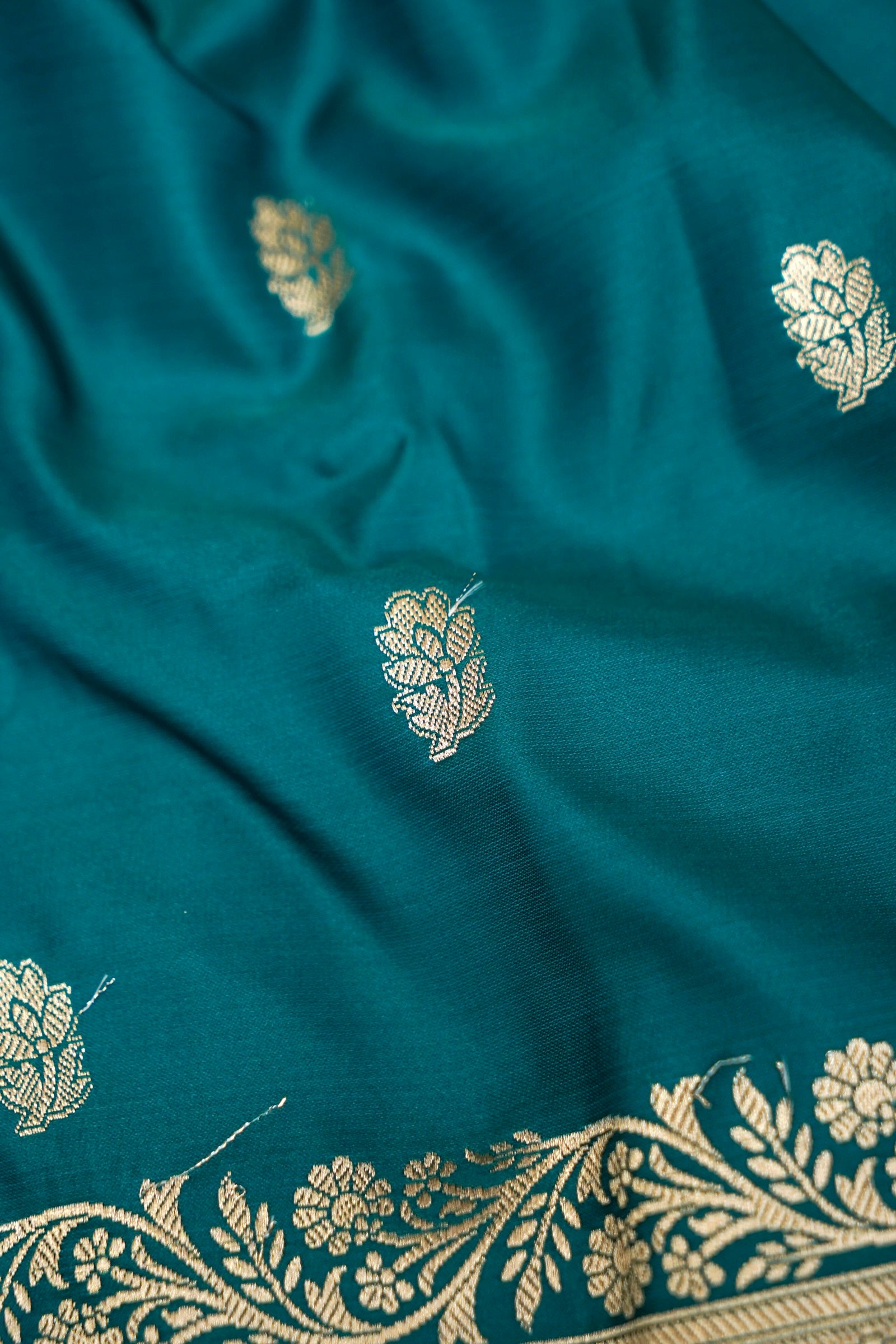 ROYAL TEAL GREEN BANARASI MASHRU KATAN SILK SAREE