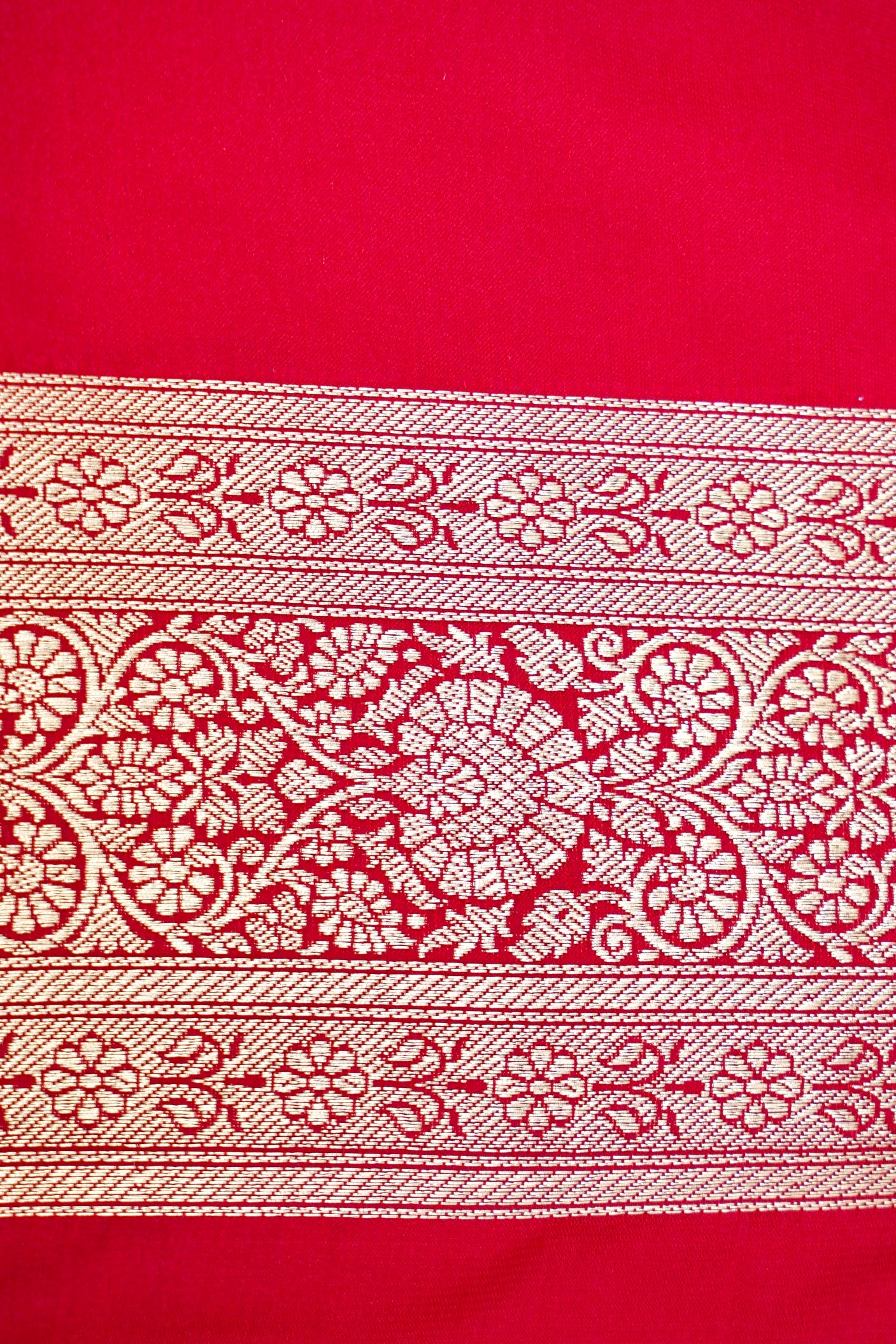 ROYAL CRIMSON RED BANARASI MASHRU KATAN SILK SAREE