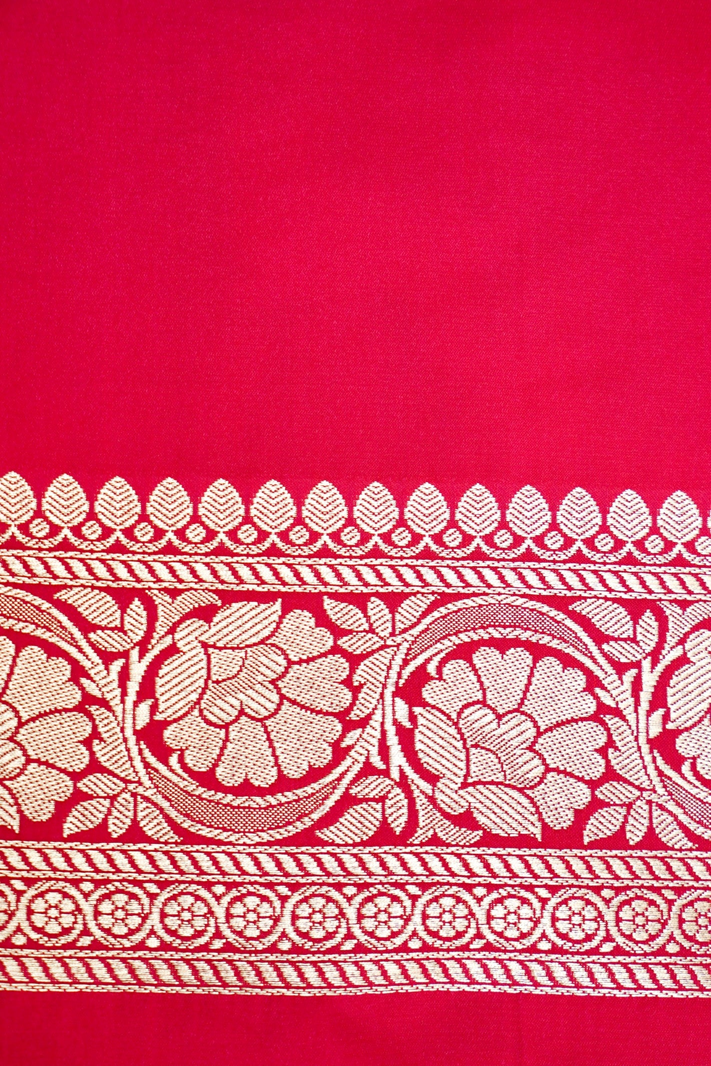 VERMILION RED BANARASI MASHRU KATAN SILK SAREE