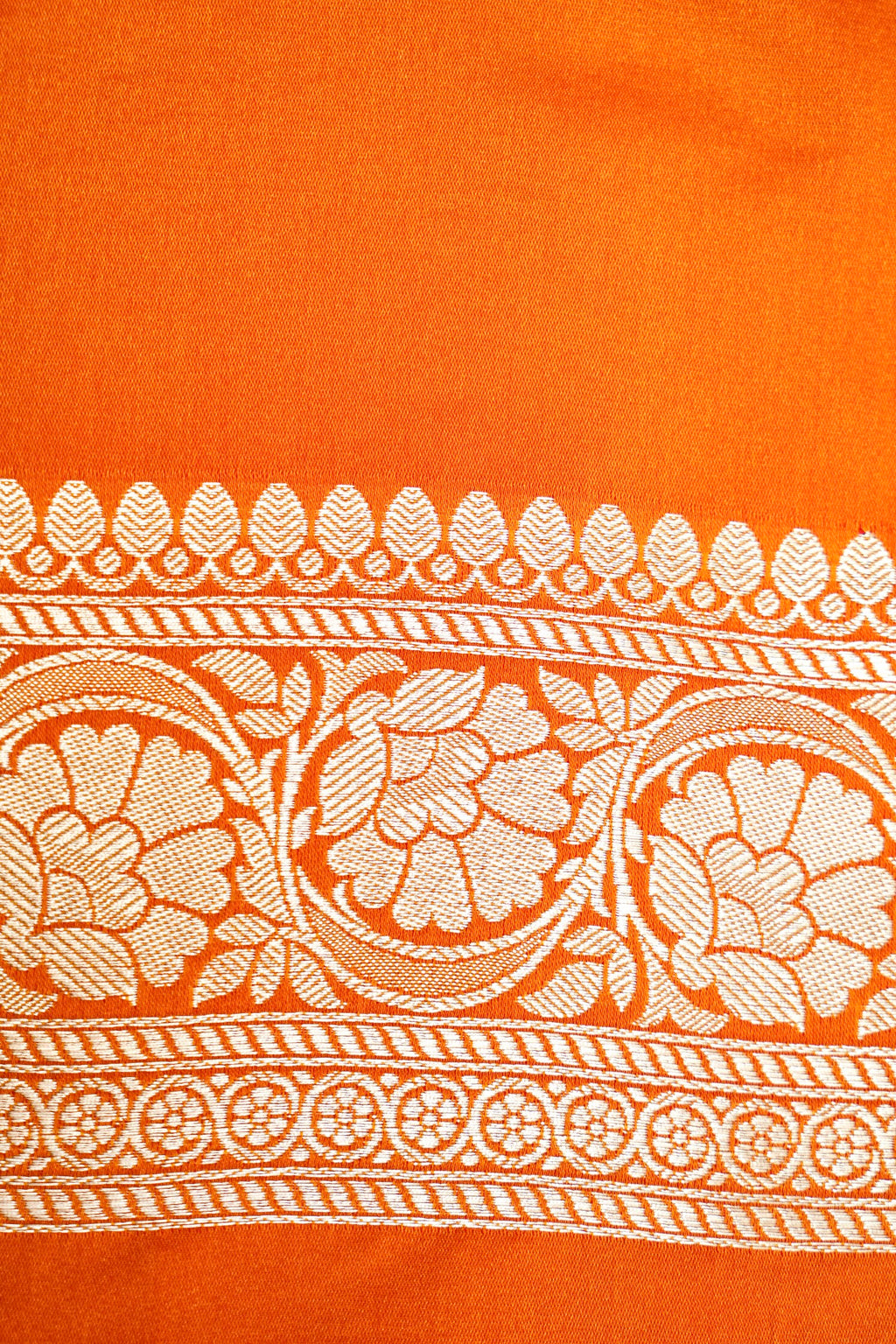 KESARI ORANGE BANARASI MASHRU KATAN SILK SAREE