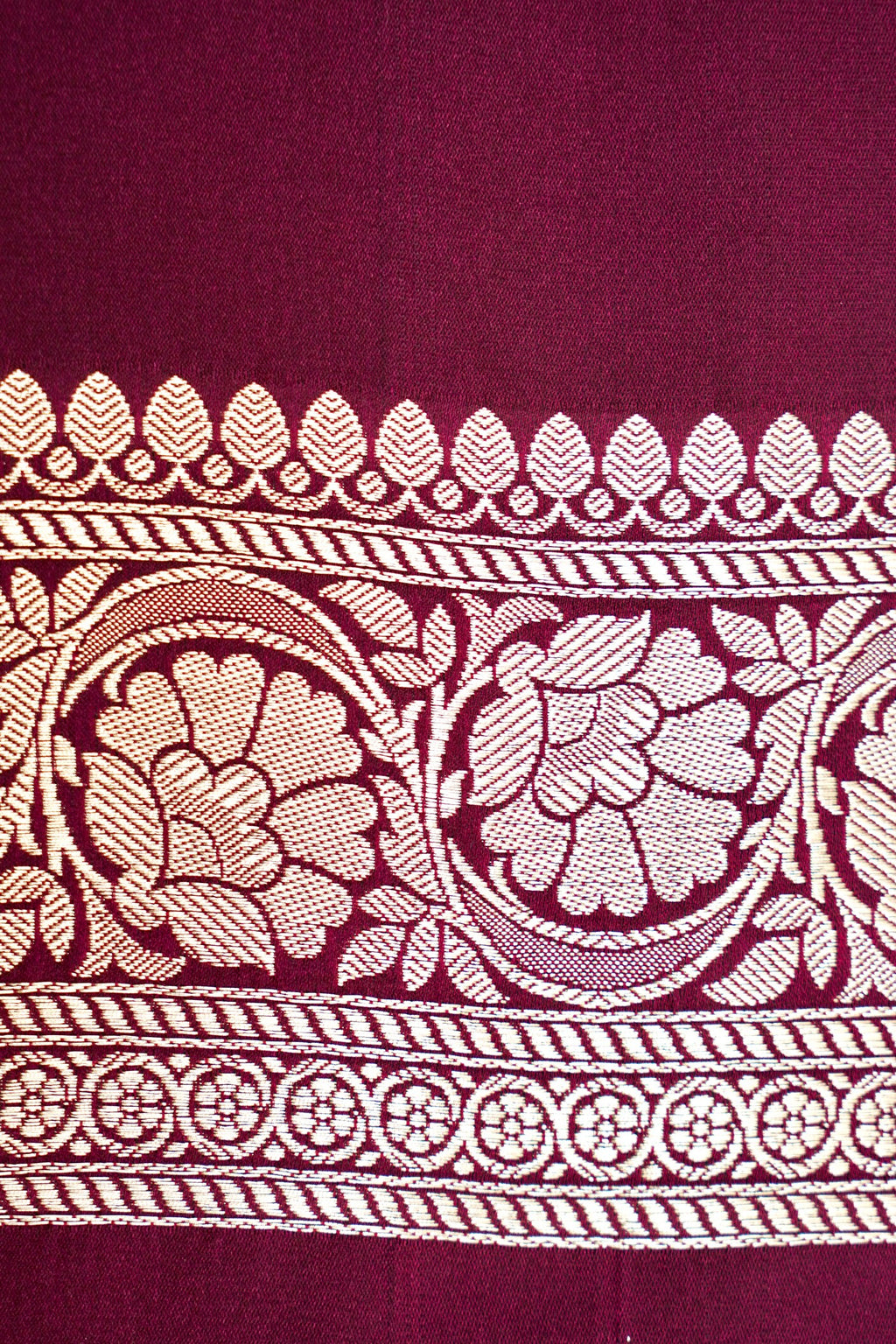 WINE MAROON BANARASI MASHRU KATAN SILK SAREE
