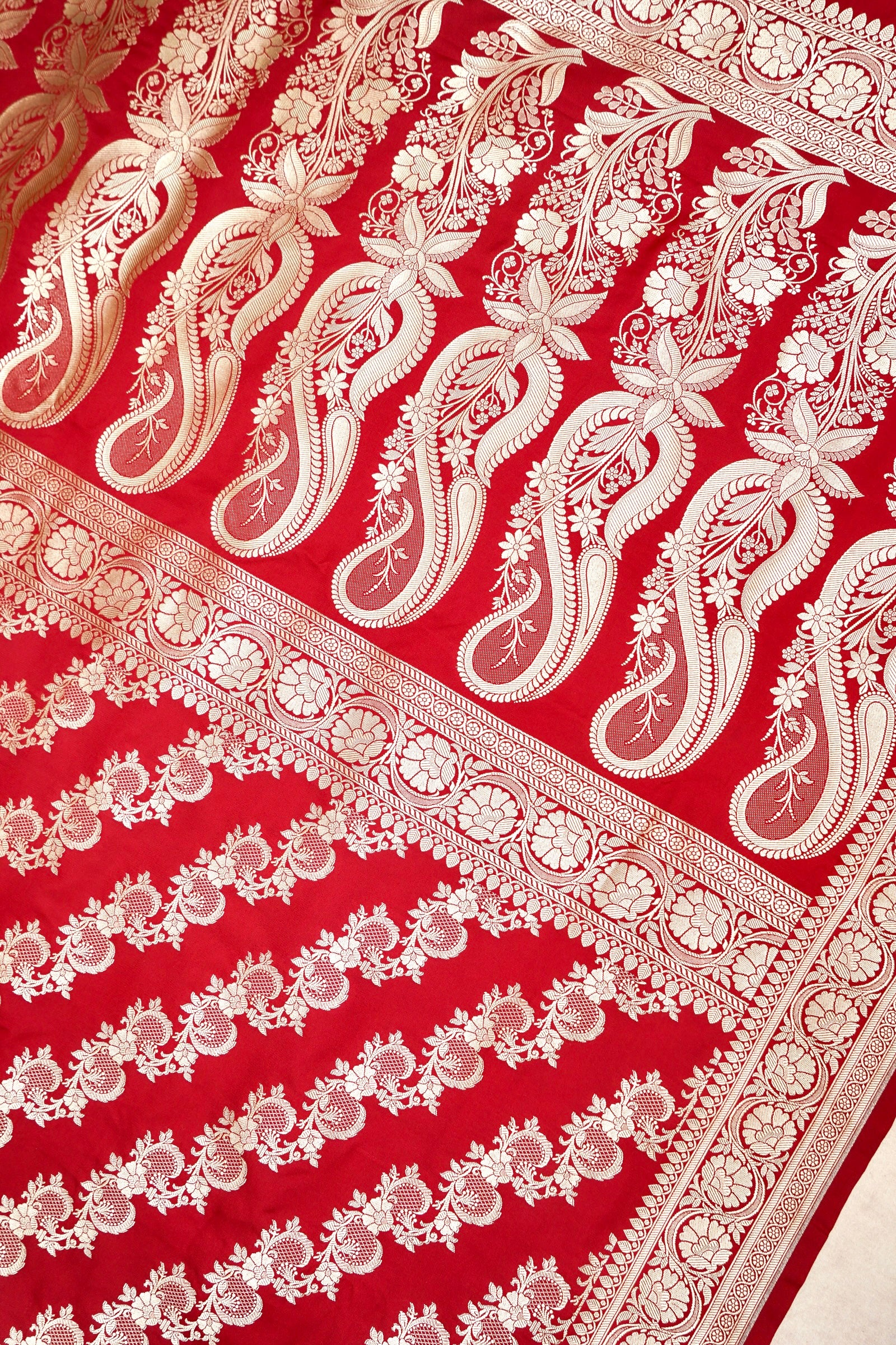 ROYAL RED BANARASI MASHRU KATAN SILK SAREE