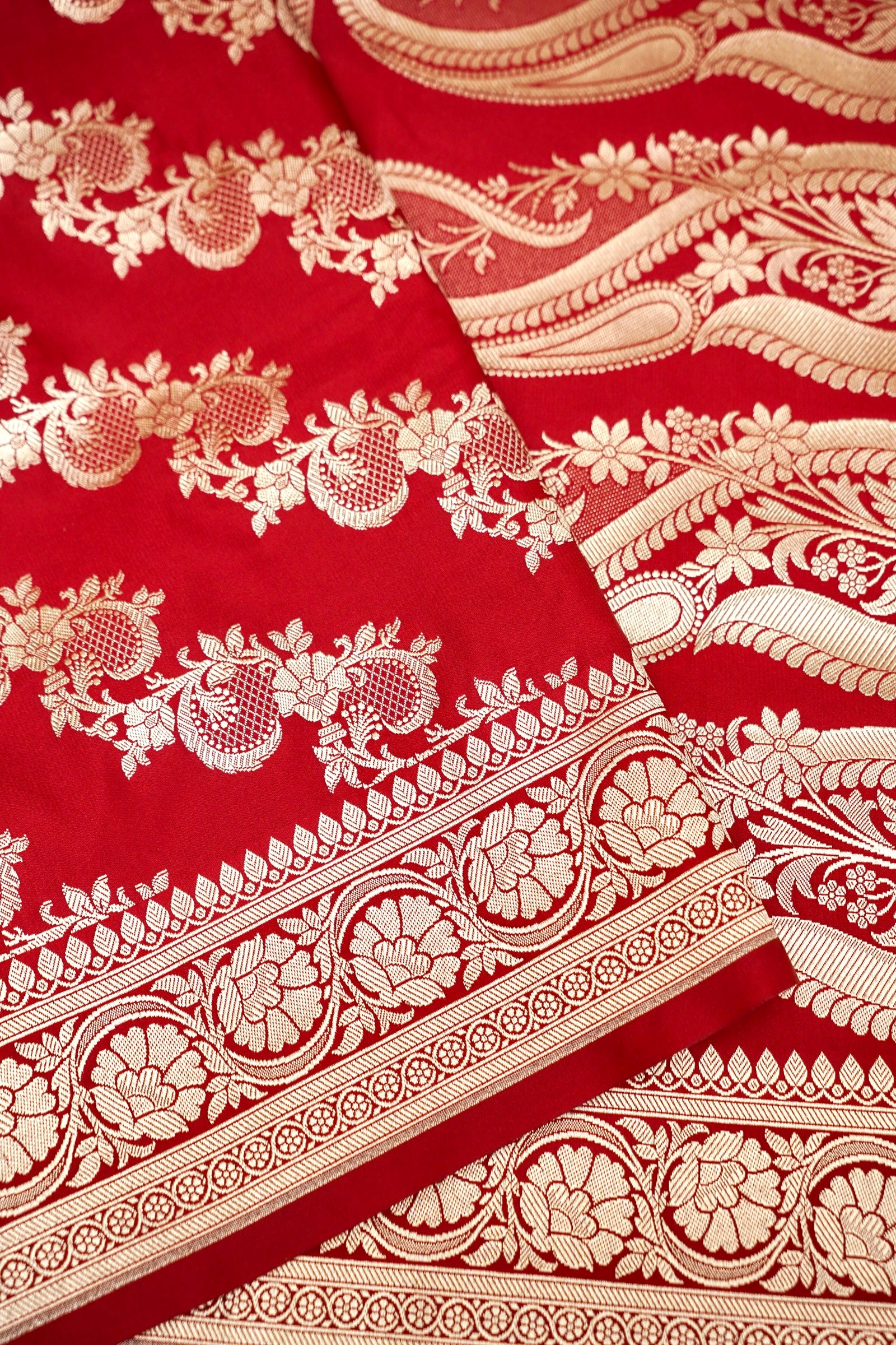 ROYAL RED BANARASI MASHRU KATAN SILK SAREE