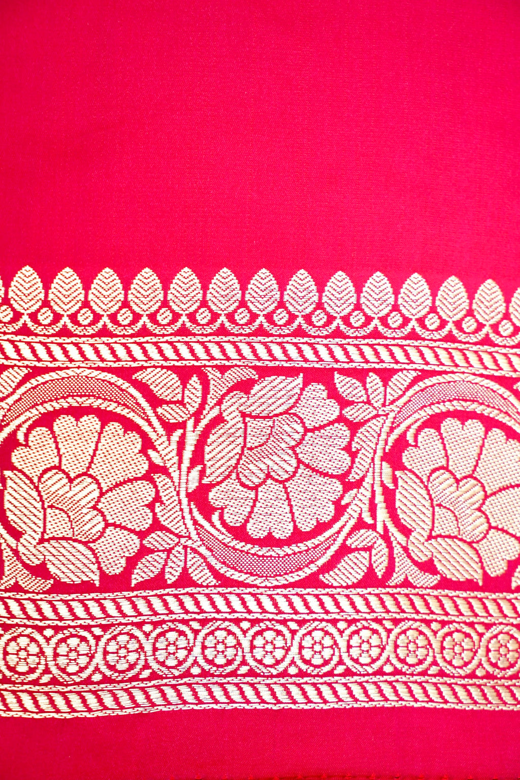 ROSE RED BANARASI MASHRU KATAN SILK SAREE