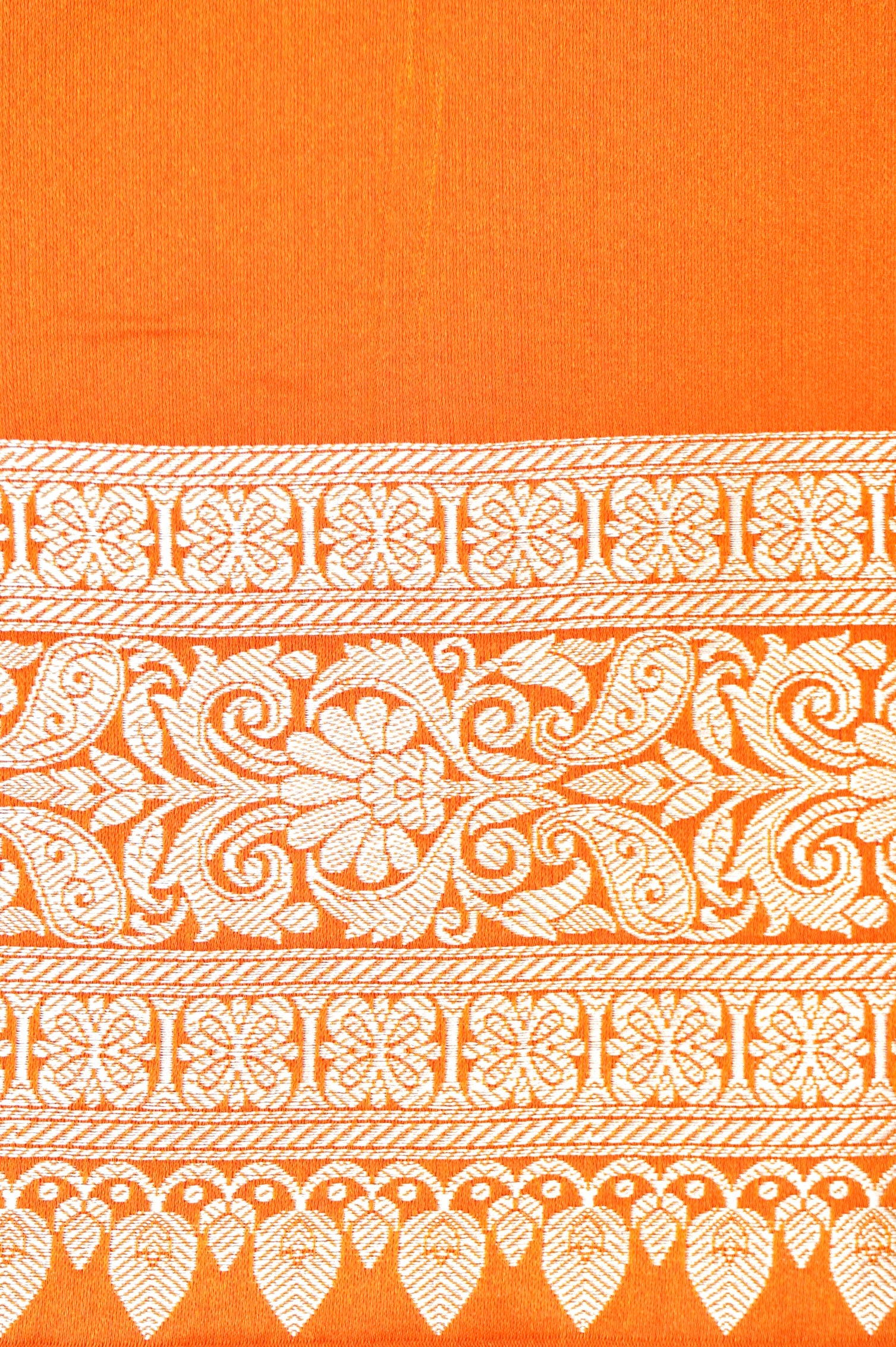 SUNSET KESARI BANARASI MASHRU KATAN SILK SAREE
