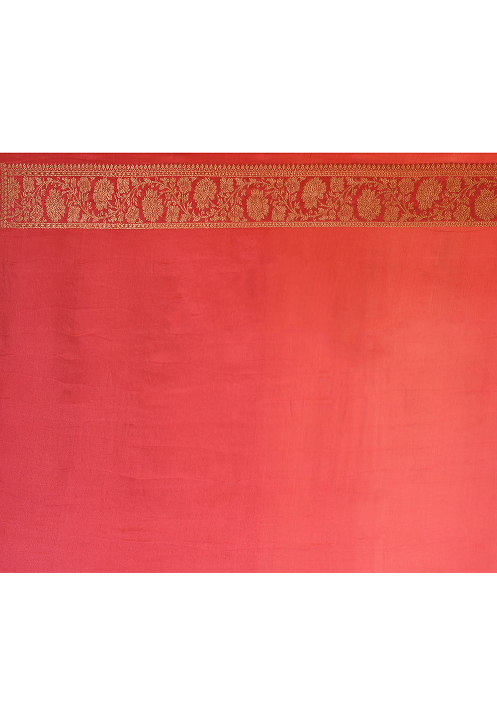 Hot Pink Banarasi Crape Chiffon Silk Saree
