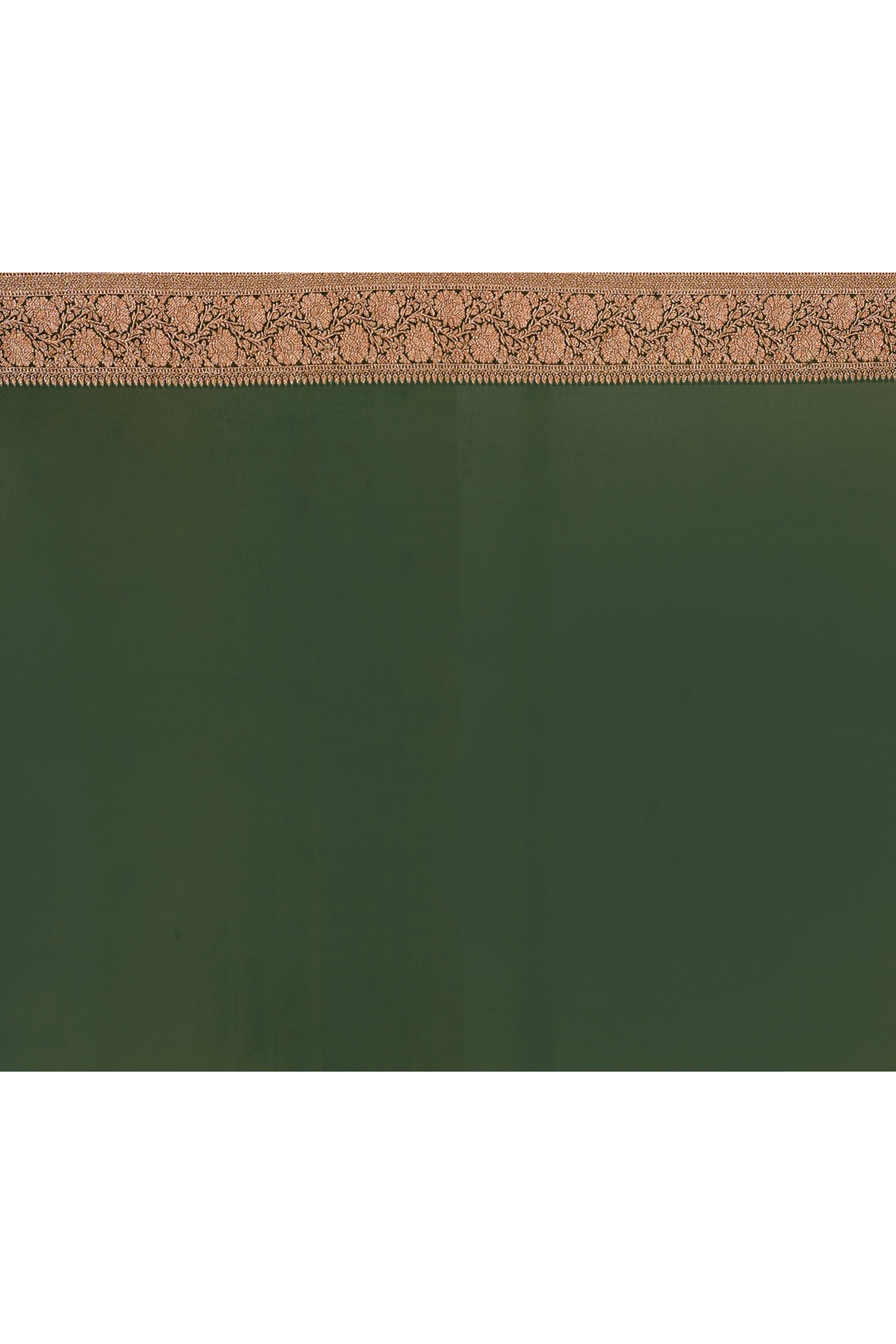 Light Olive Green Banarasi Crape Chiffon Silk Saree