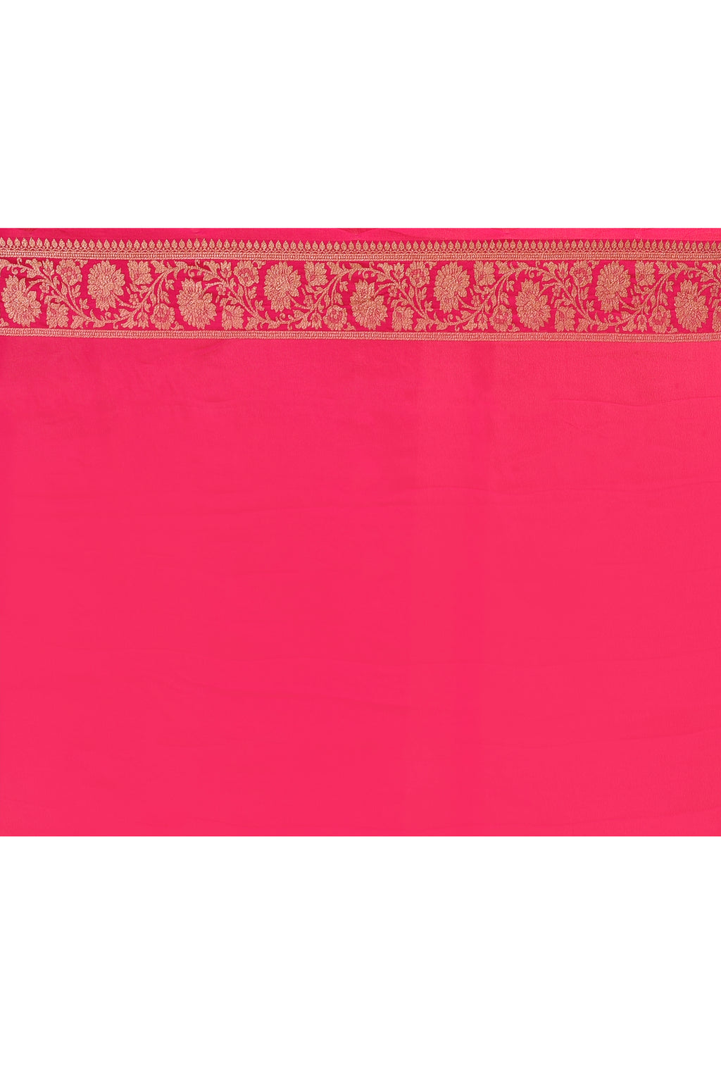 Hot Pink Banarasi Crape Chiffon Silk Saree
