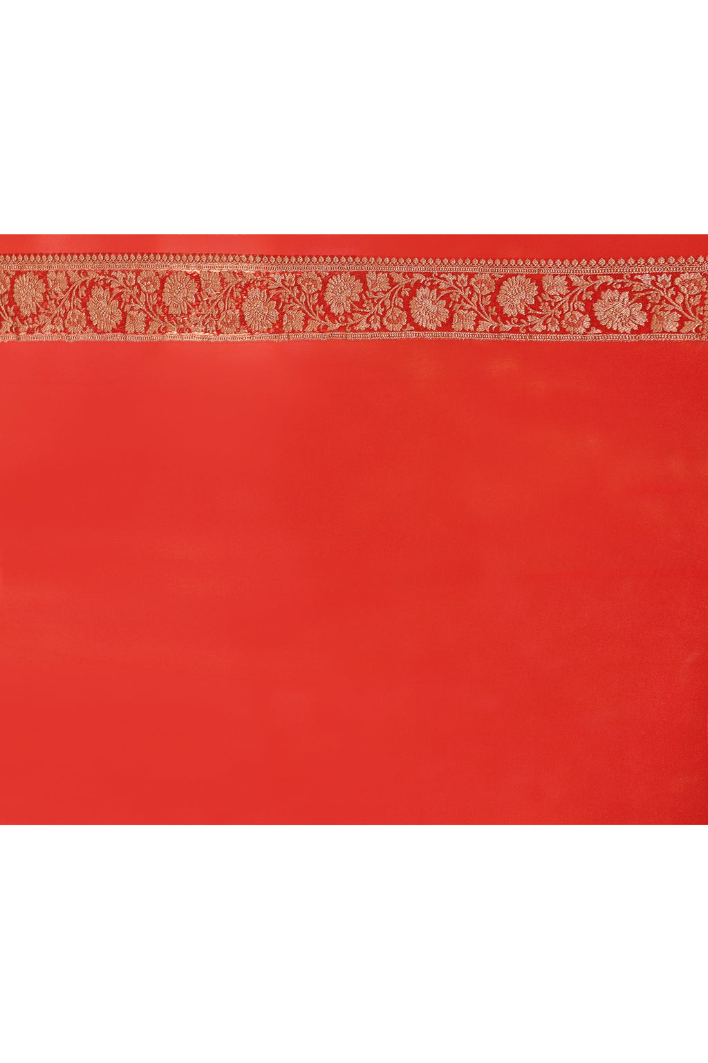 Red Banarasi Crape Chiffon Silk Saree