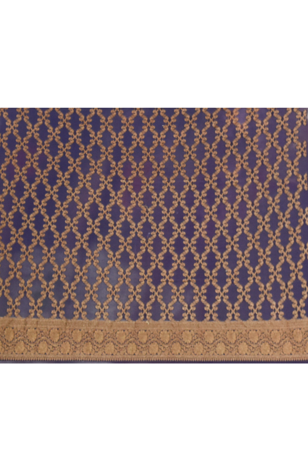 Navy Blue Banarasi Crape Chiffon Silk Saree