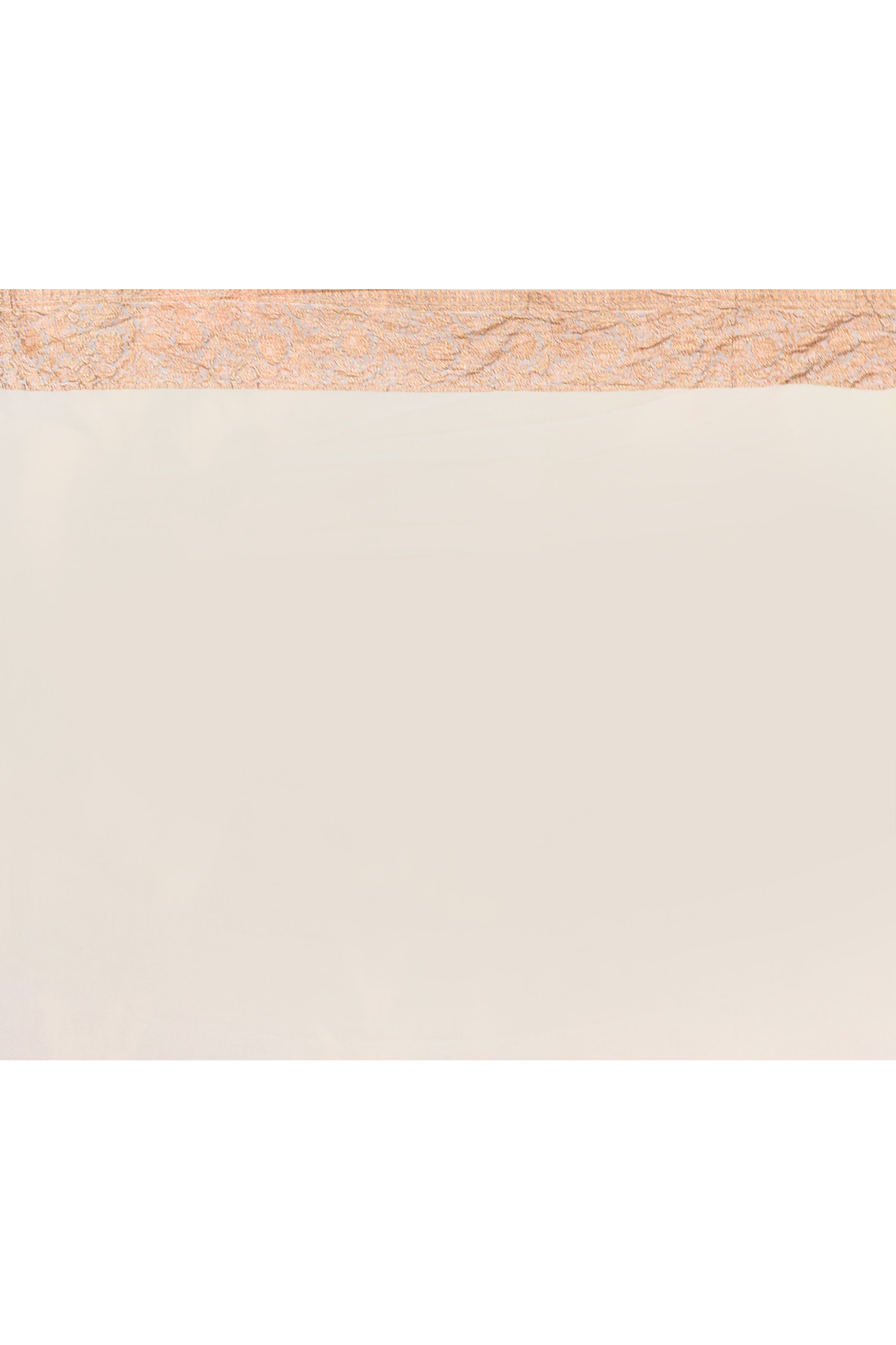 Ivory Banarasi Crape Chiffon Silk Saree