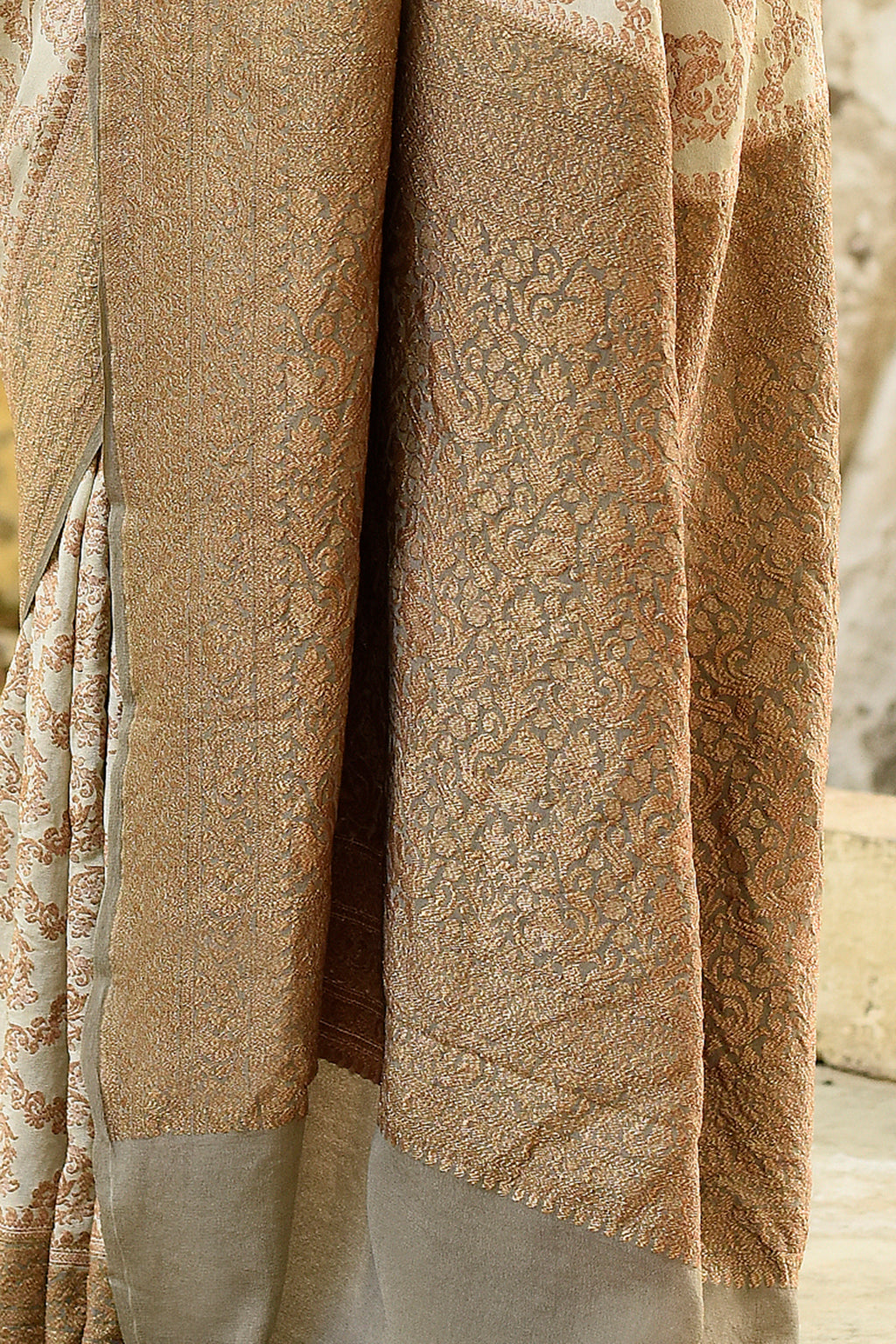 Pastel Green Banarasi Crepe Silk Saree