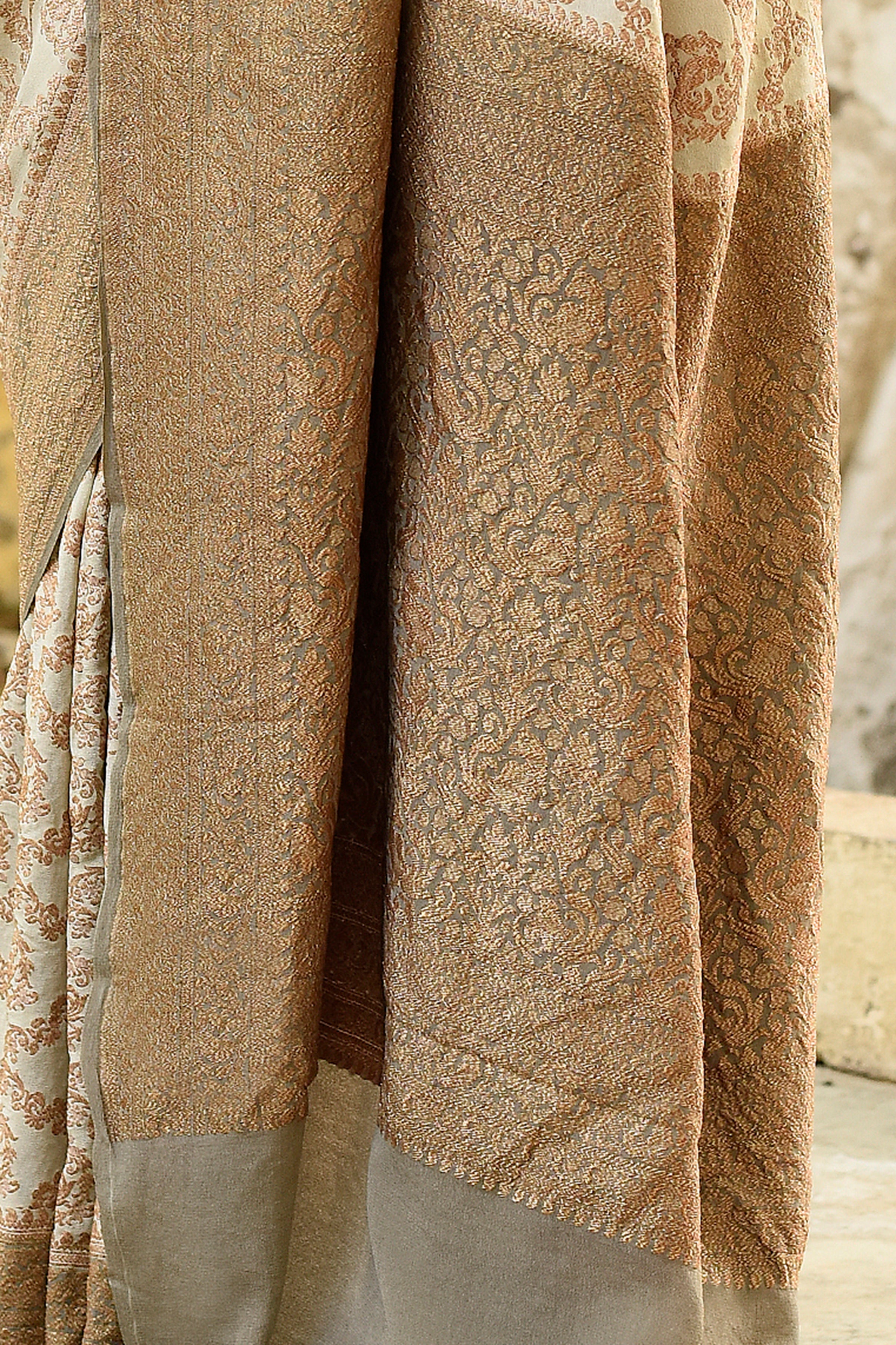 Pastel Green Banarasi Crepe Silk Saree