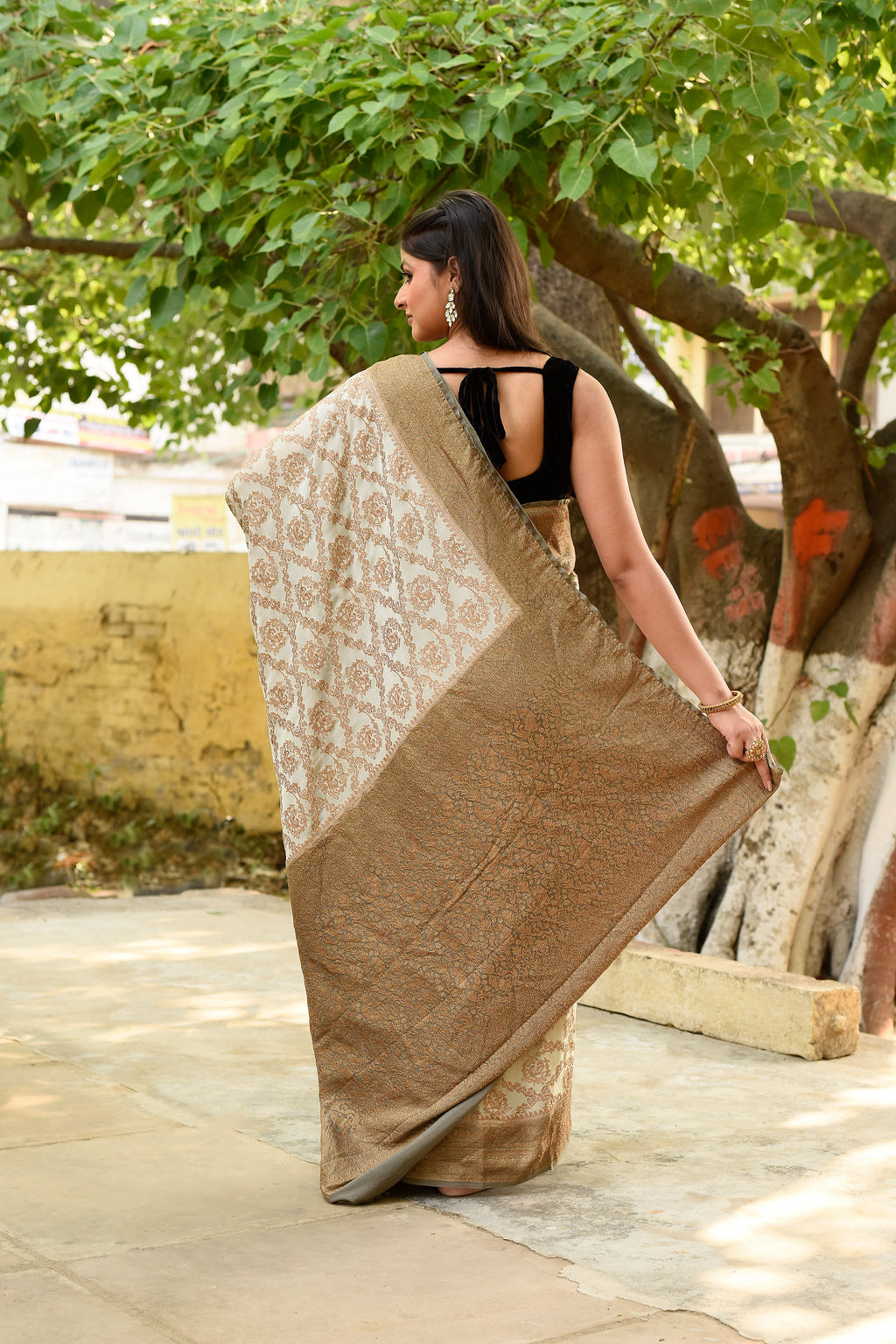 Pastel Green Banarasi Crepe Silk Saree