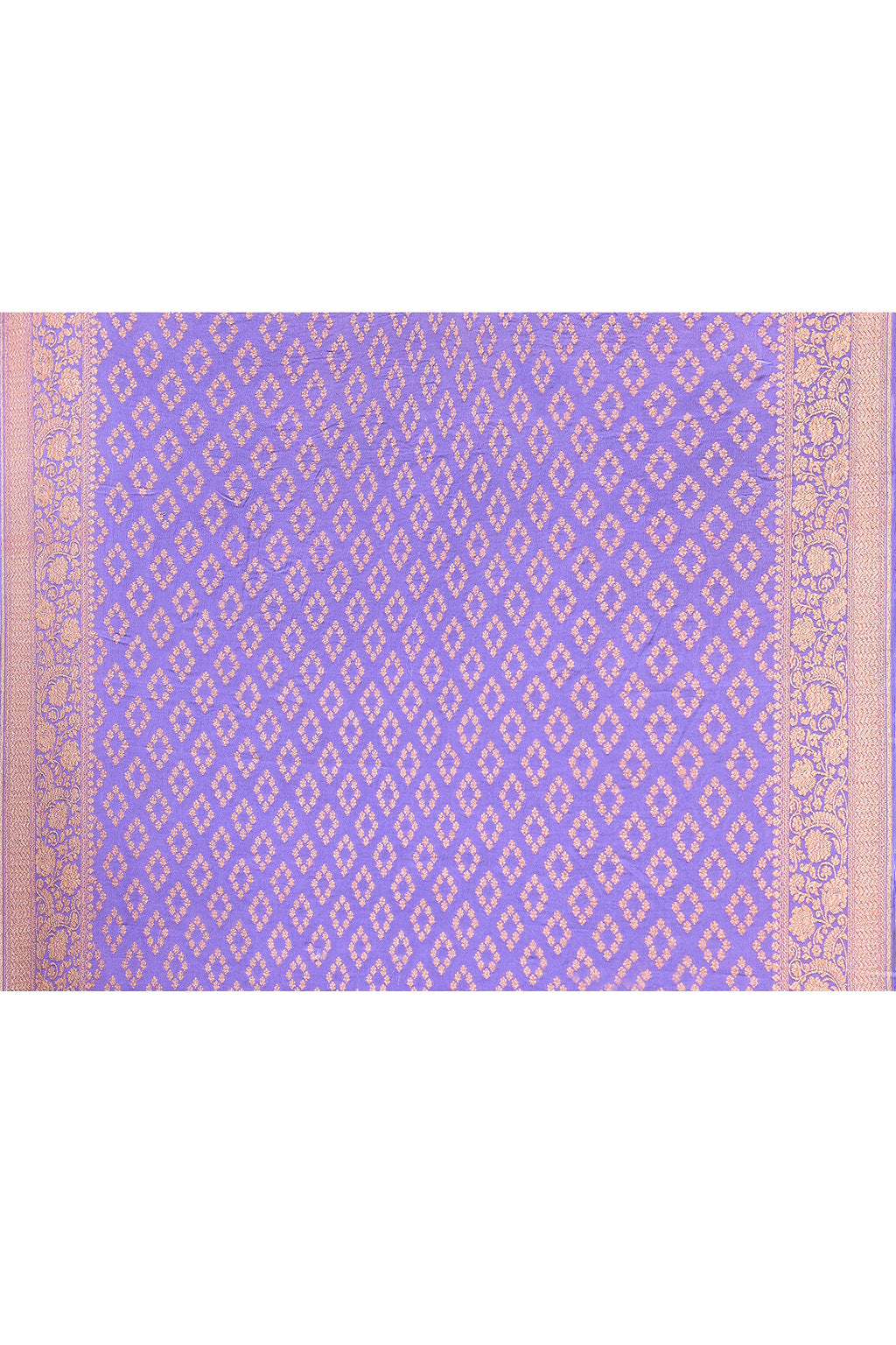 Orchid Purple Banarasi Crape Chiffon Silk Saree