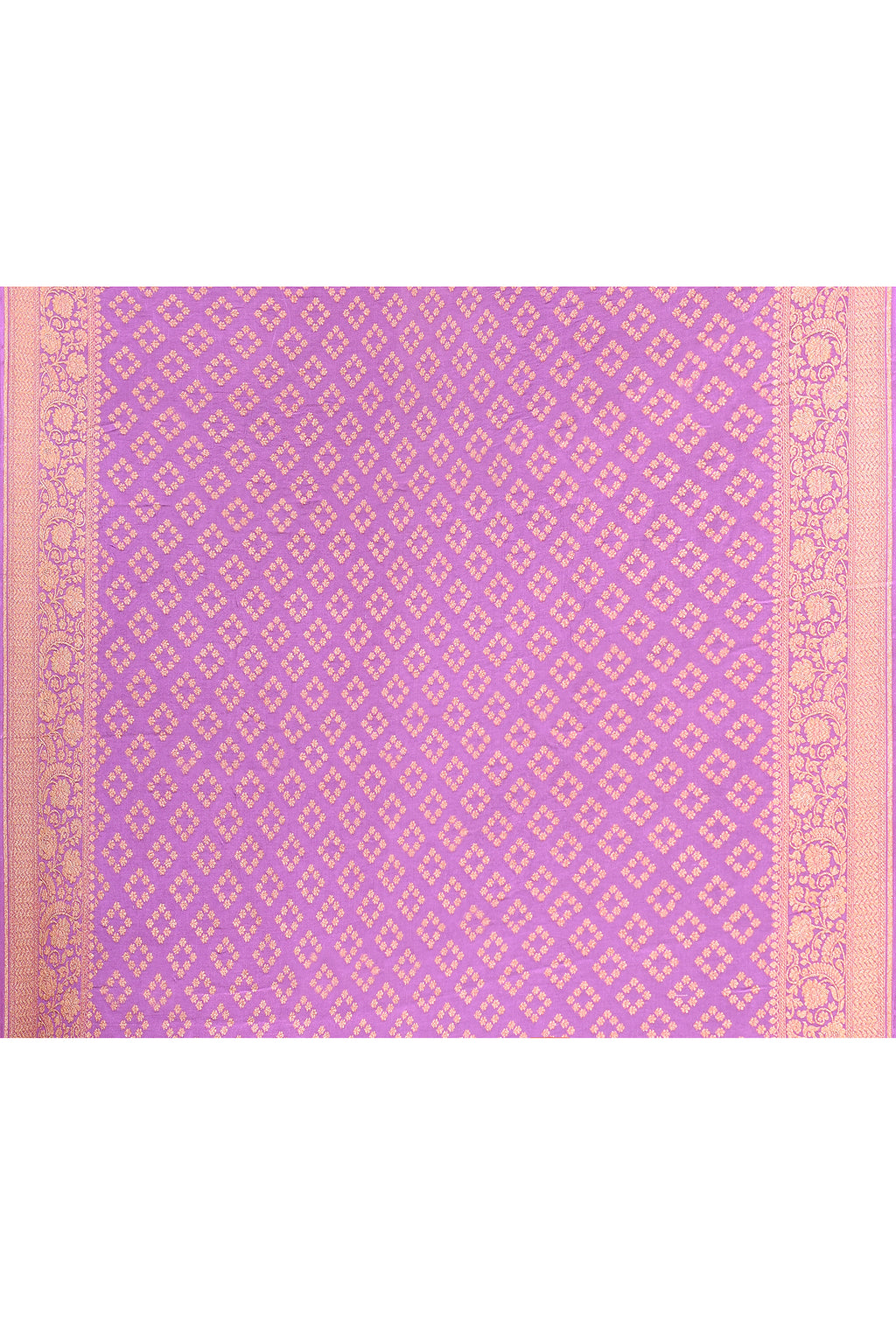 Lilac Banarasi Crape Chiffon Silk Saree