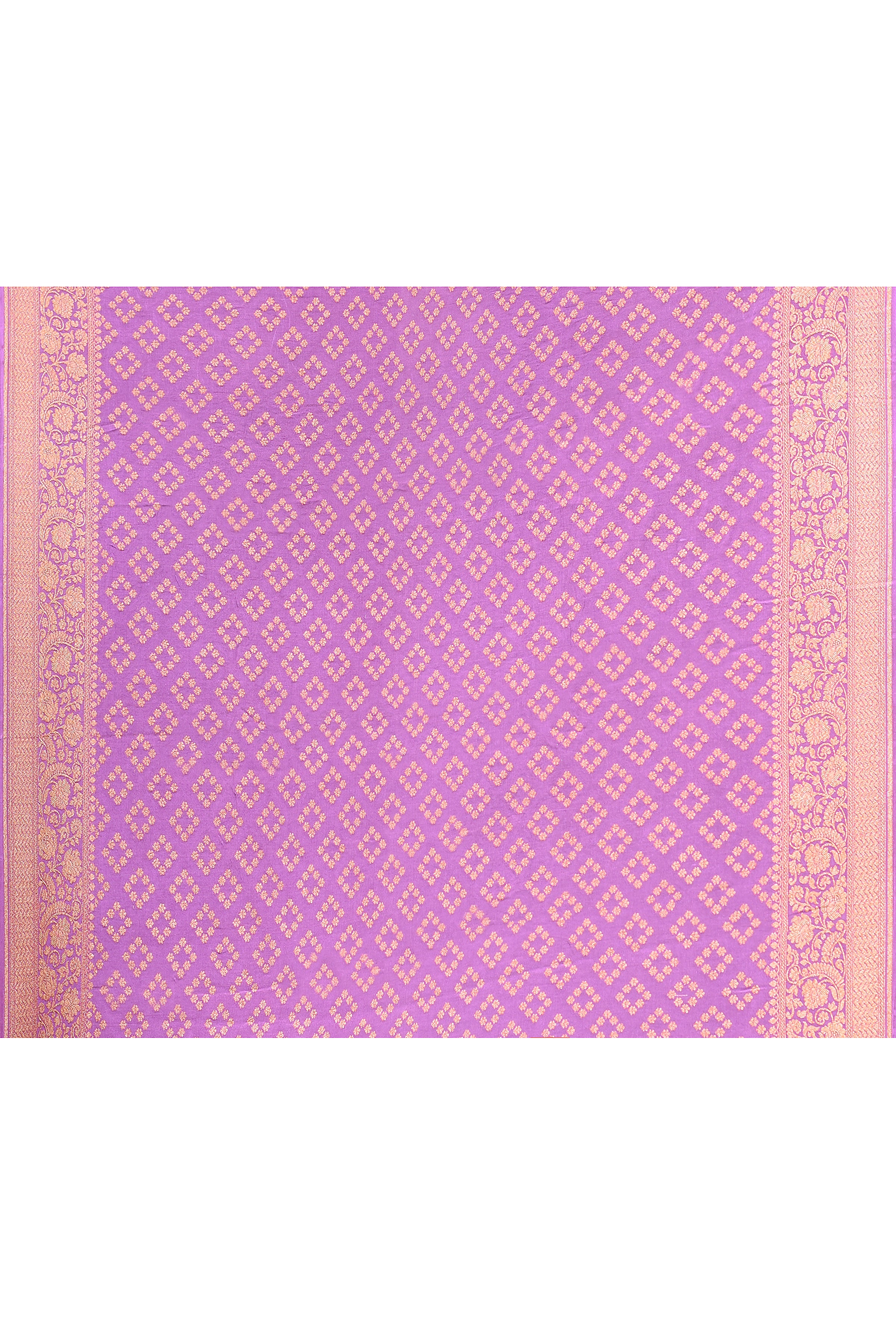Lilac Banarasi Crape Chiffon Silk Saree
