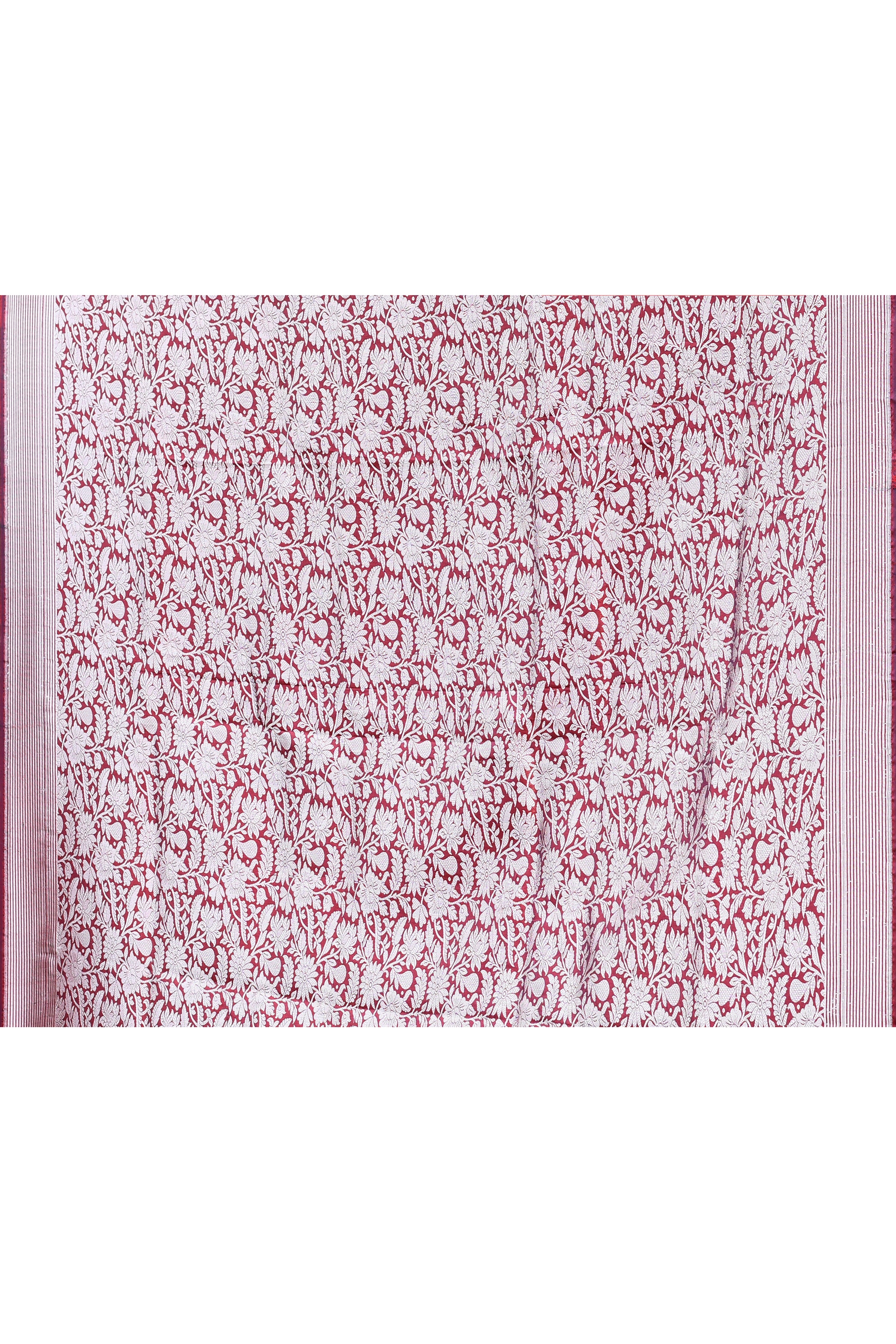 Maroon Red Pure Banarasi Katan Silk Saree