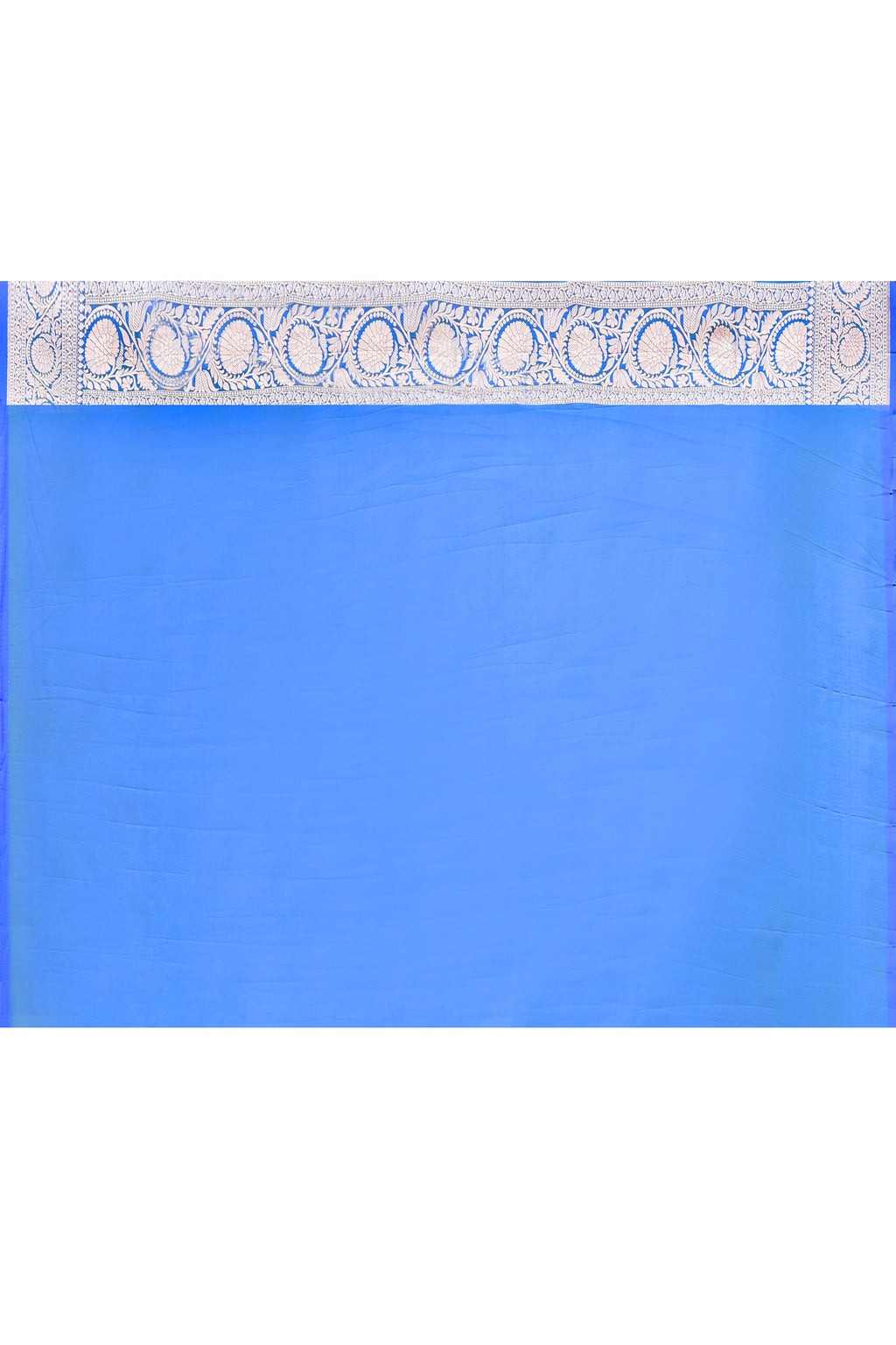 Dusky Blue Banarasi Crape Chiffon Silk Saree