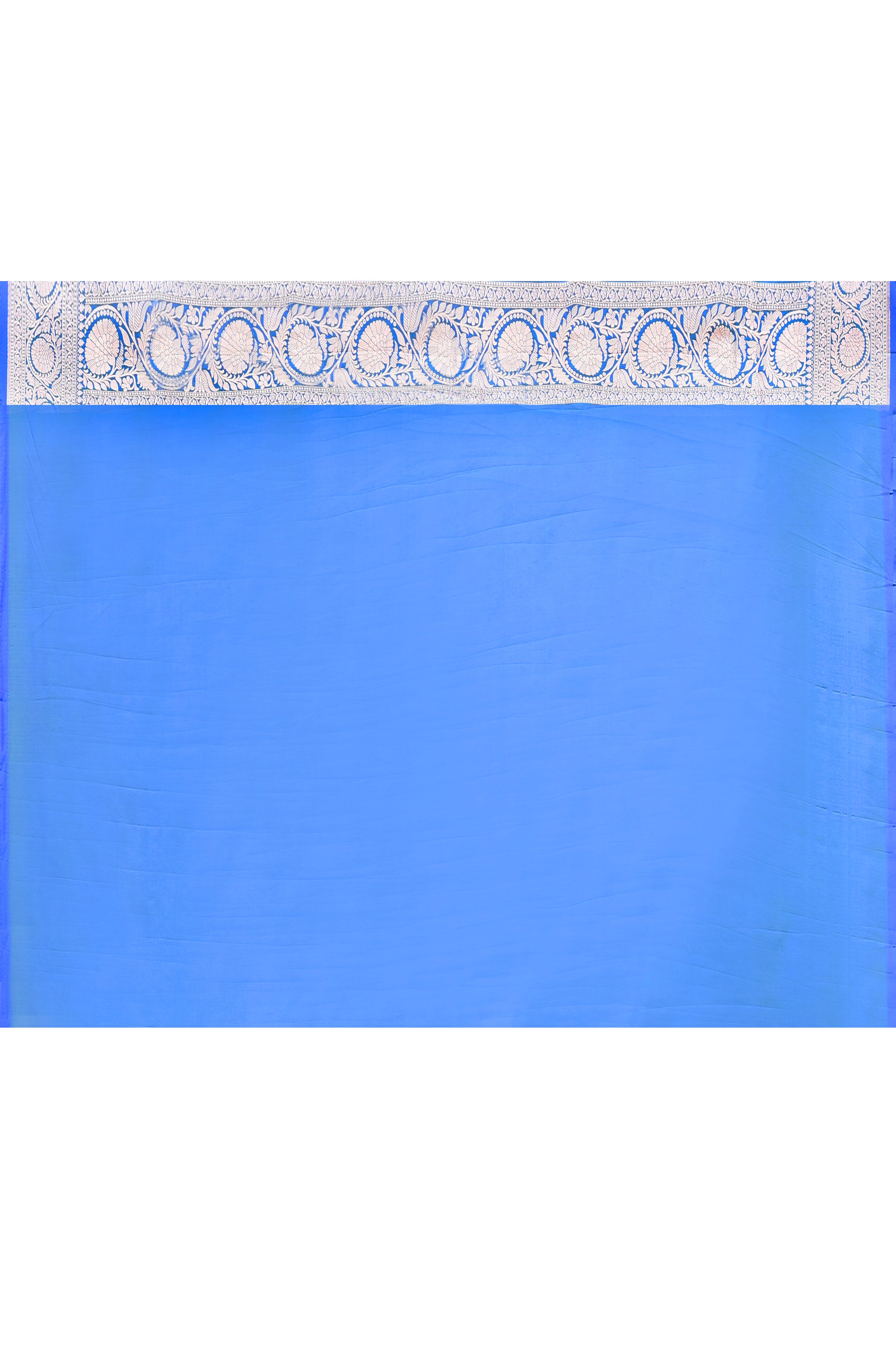 Dusky Blue Banarasi Crape Chiffon Silk Saree