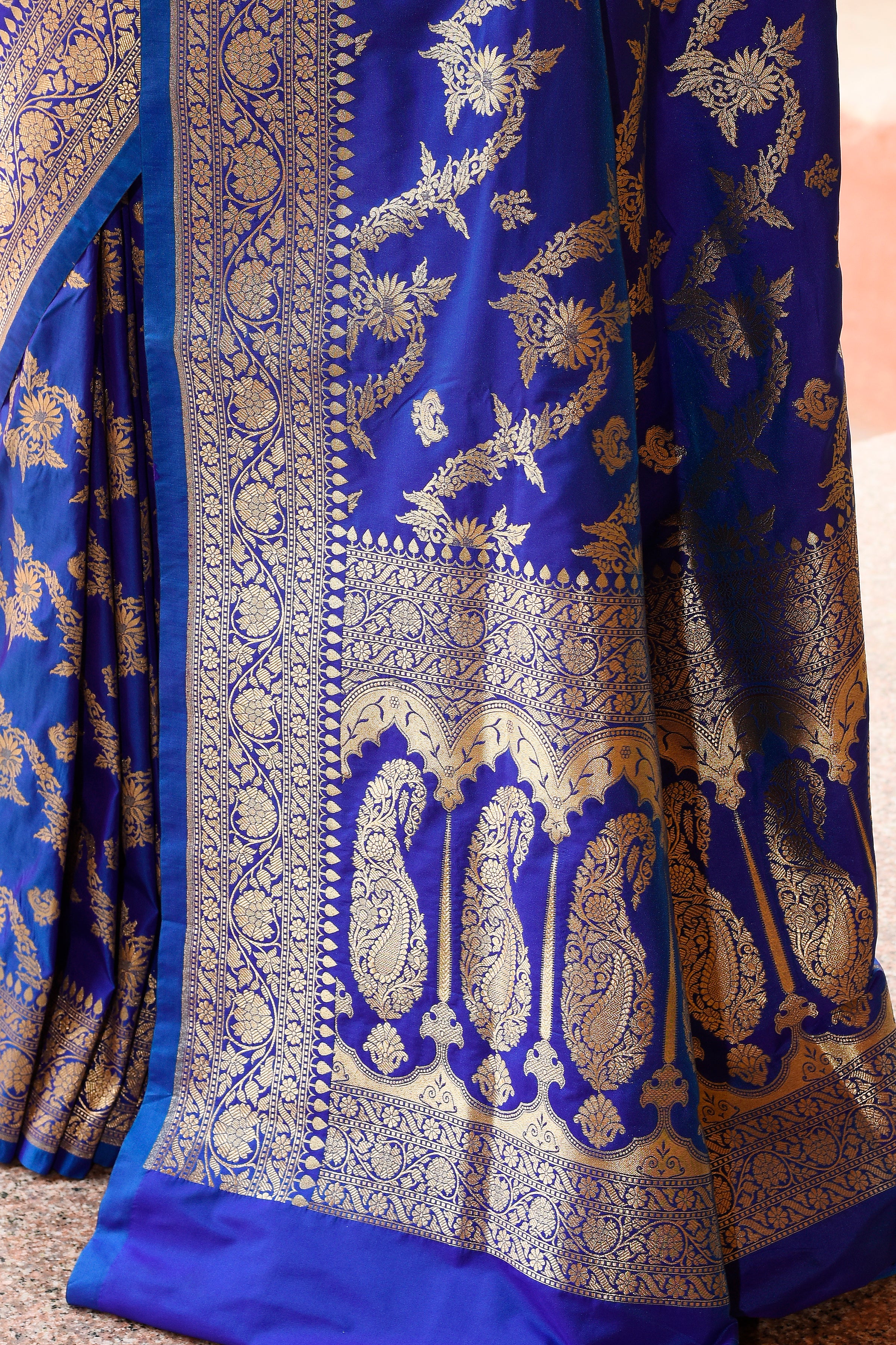 Royal Blue Banarasi Soft Silk Saree