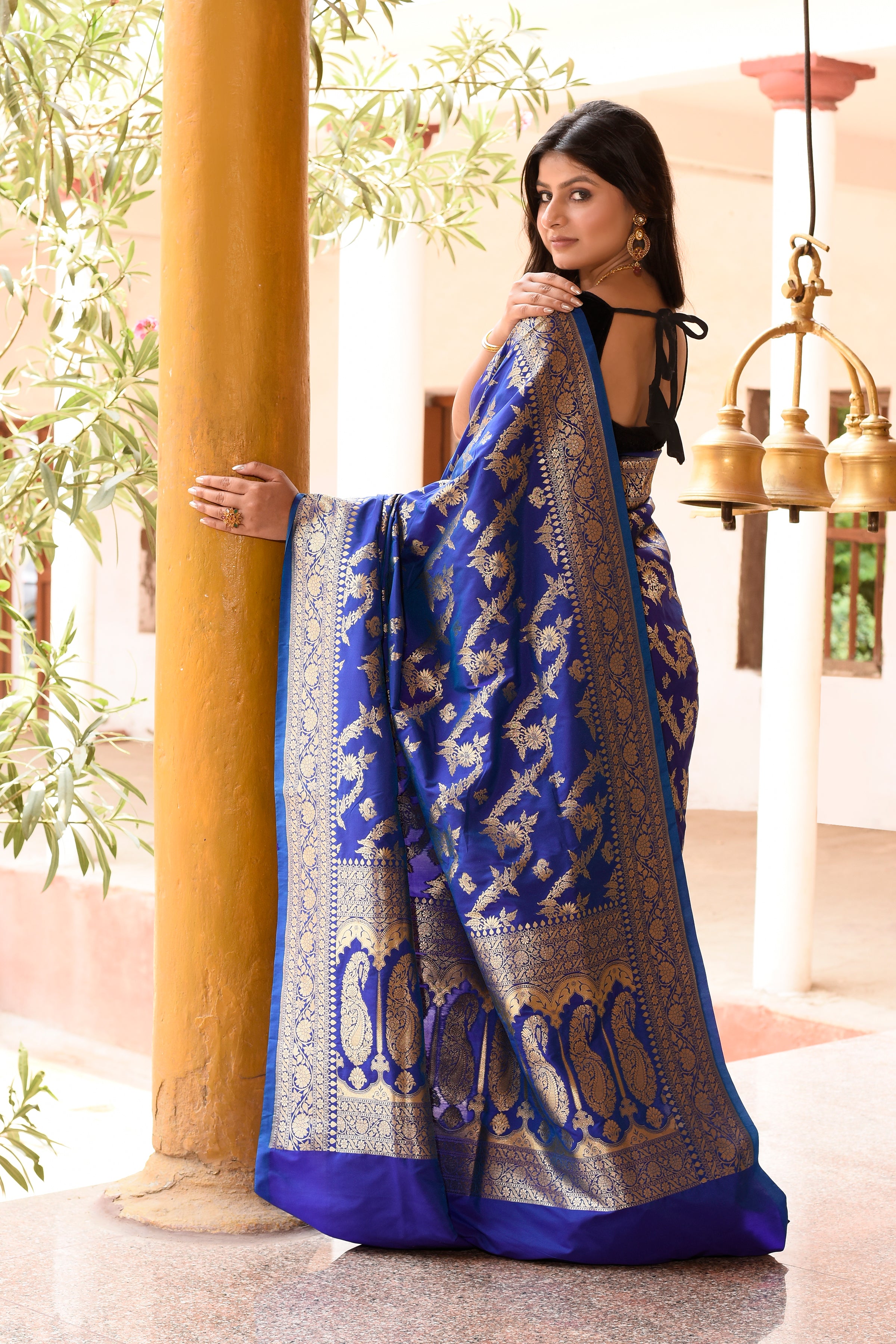 Royal Blue Banarasi Soft Silk Saree