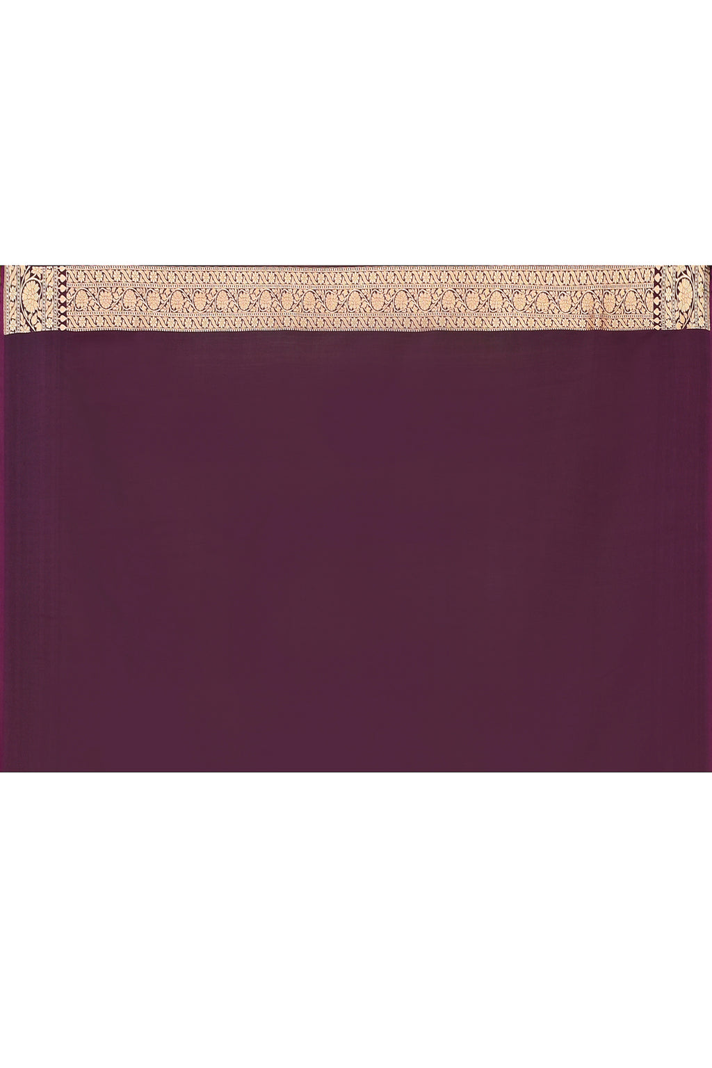 Plum Purple Banarasi Soft Silk Saree
