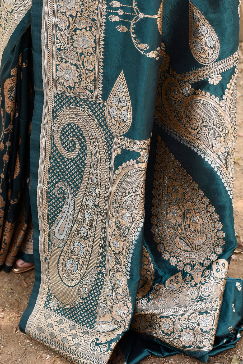 Green Banarasi Soft Silk Saree