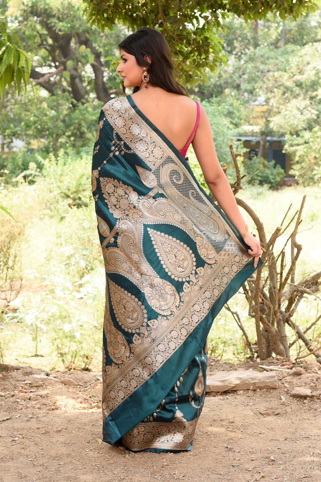 Green Banarasi Soft Silk Saree