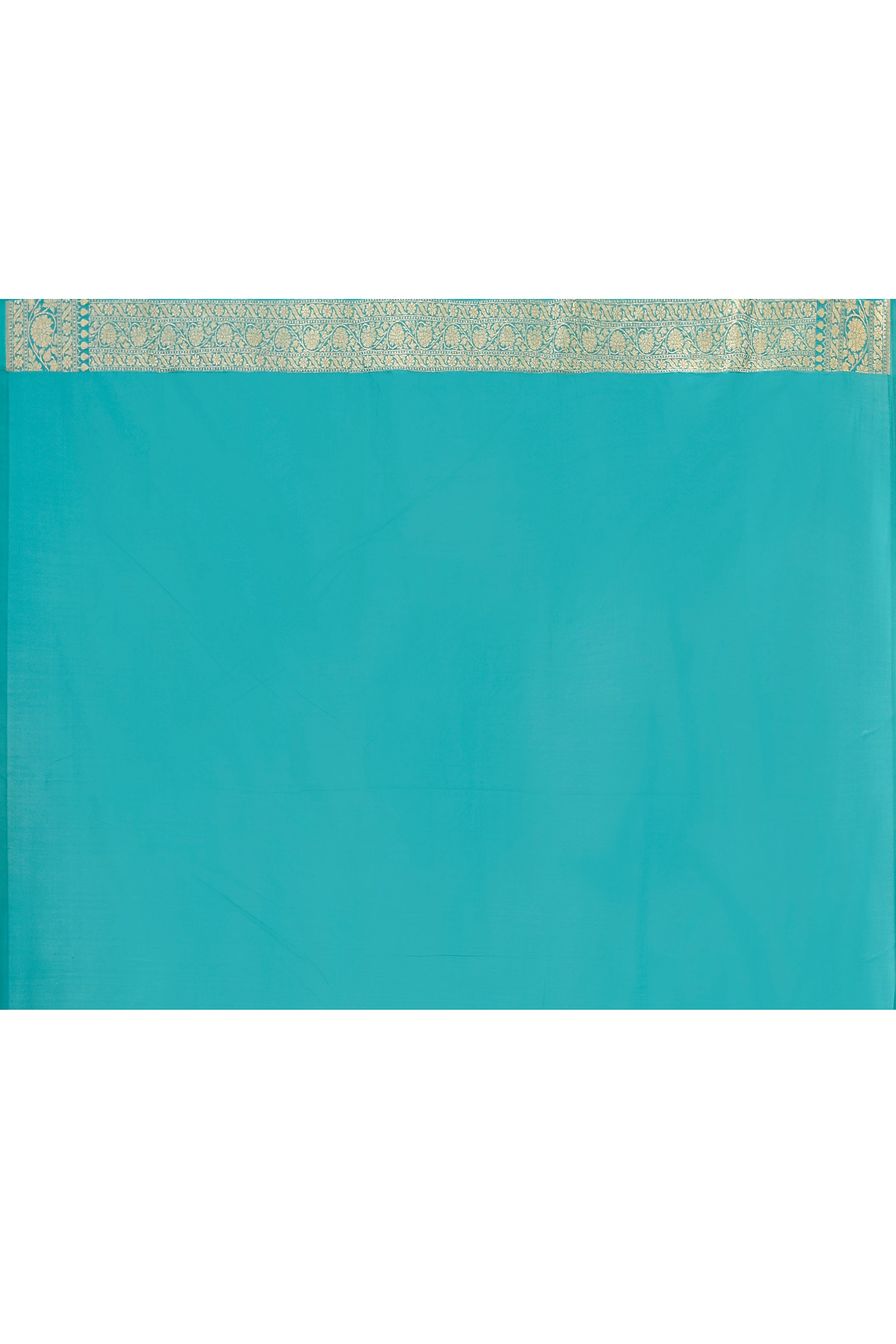 Sea Green Banarasi Soft Silk Saree