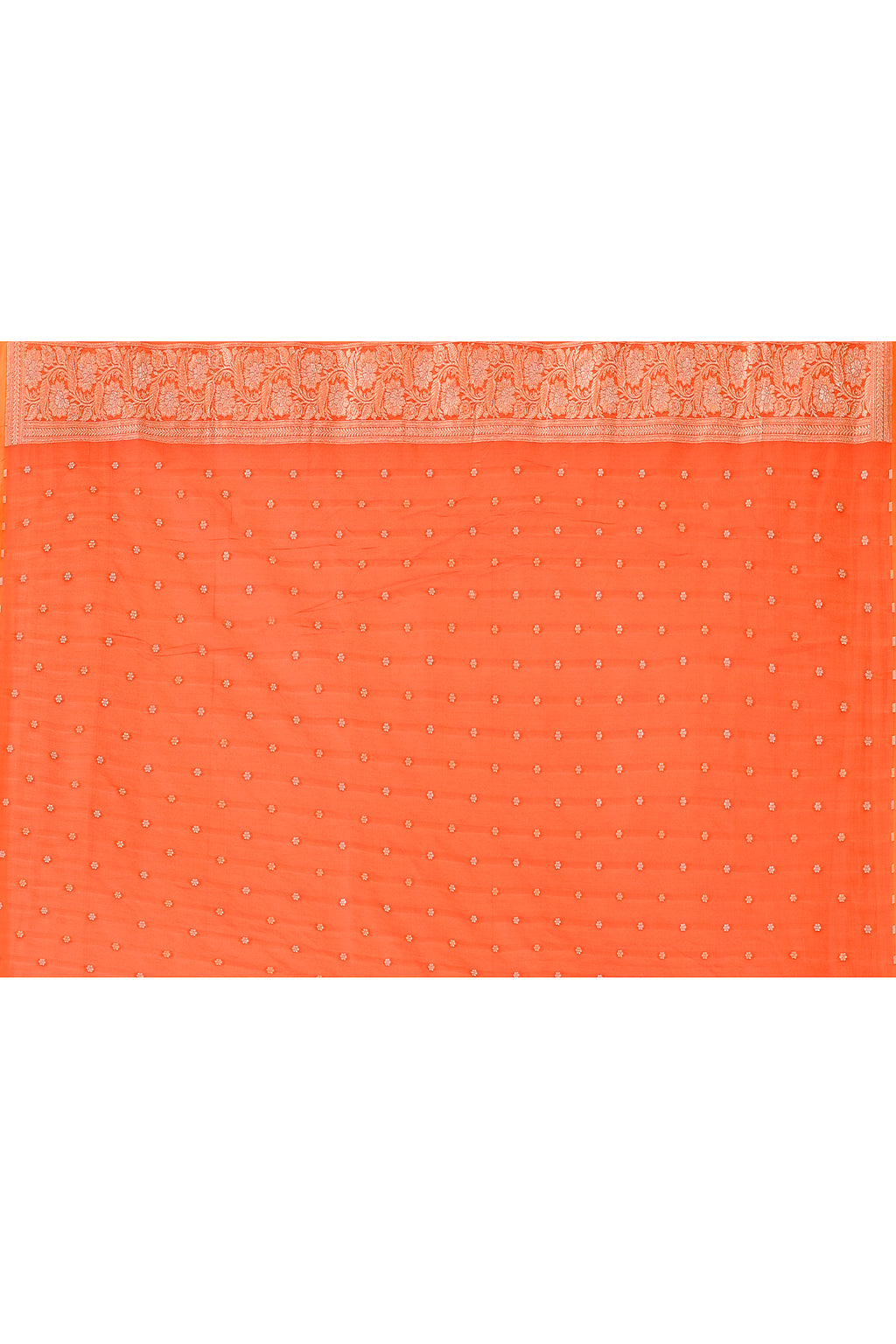Orange Banarasi Soft Silk Saree
