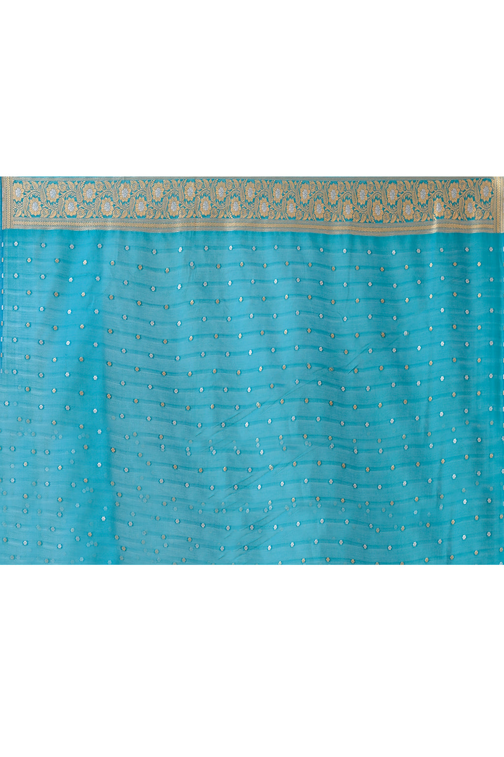 Turquoise Blue Banarasi Soft Silk Saree