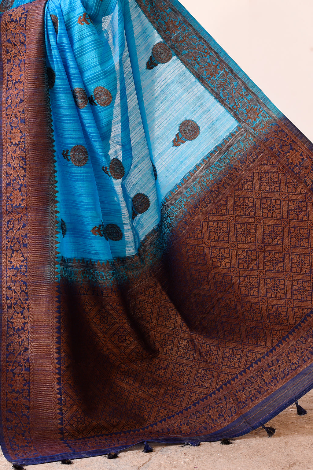 Blue Banarasi Katan Silk Saree