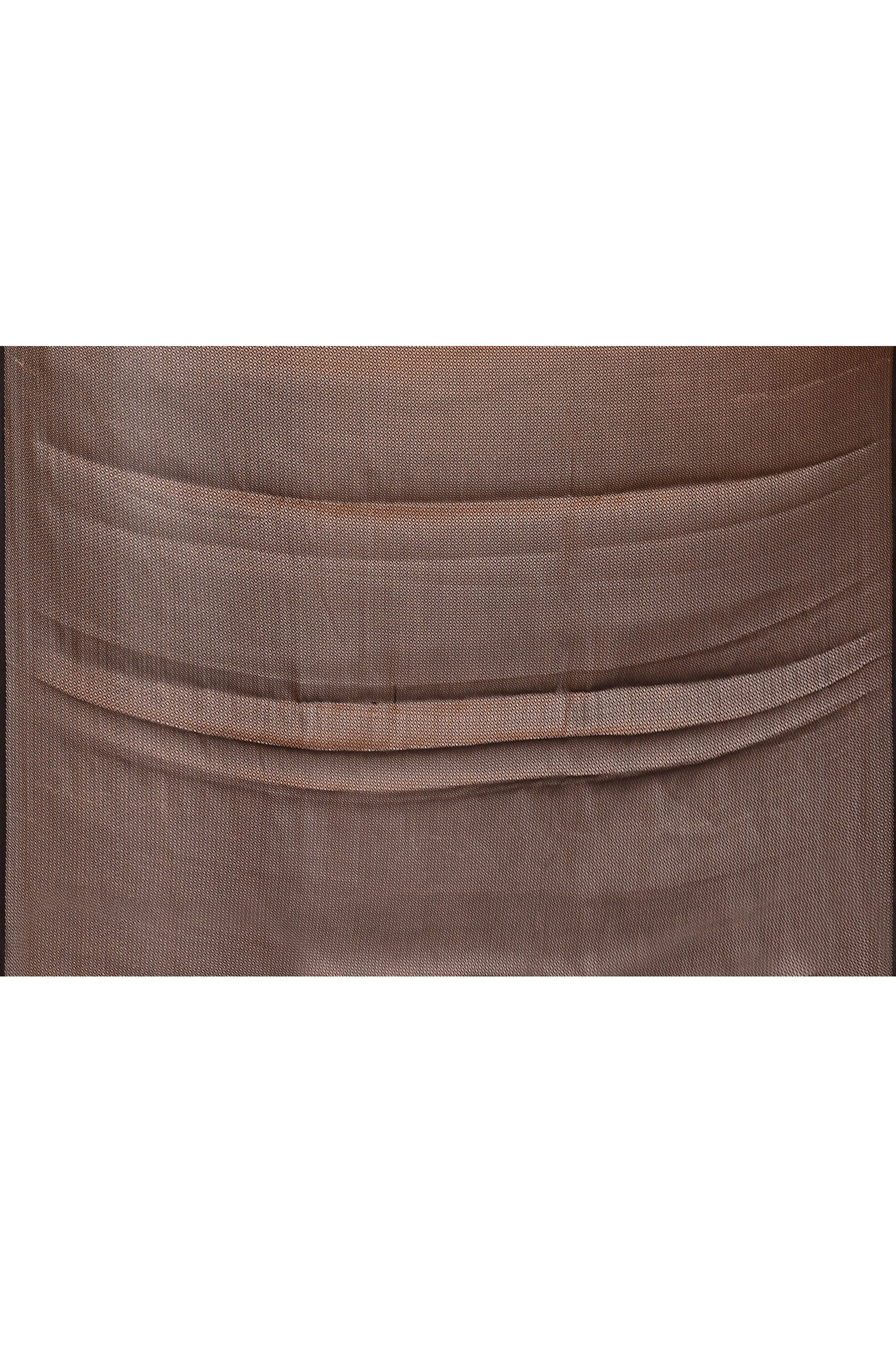 Black Handwoven Linen Saree with Beige Horse Motifs