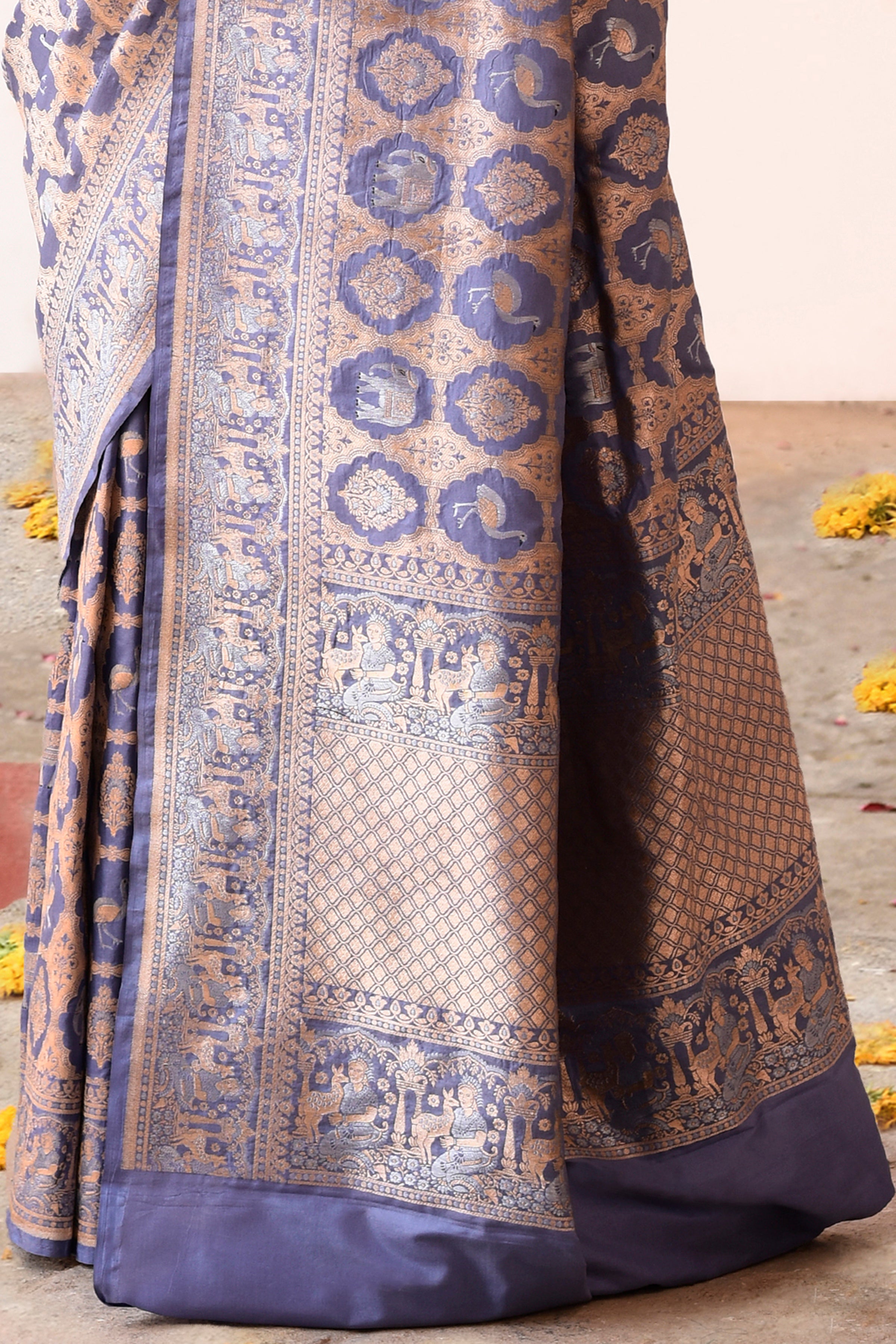 Lavender Handwoven Pure Banarasi Katan Silk Saree