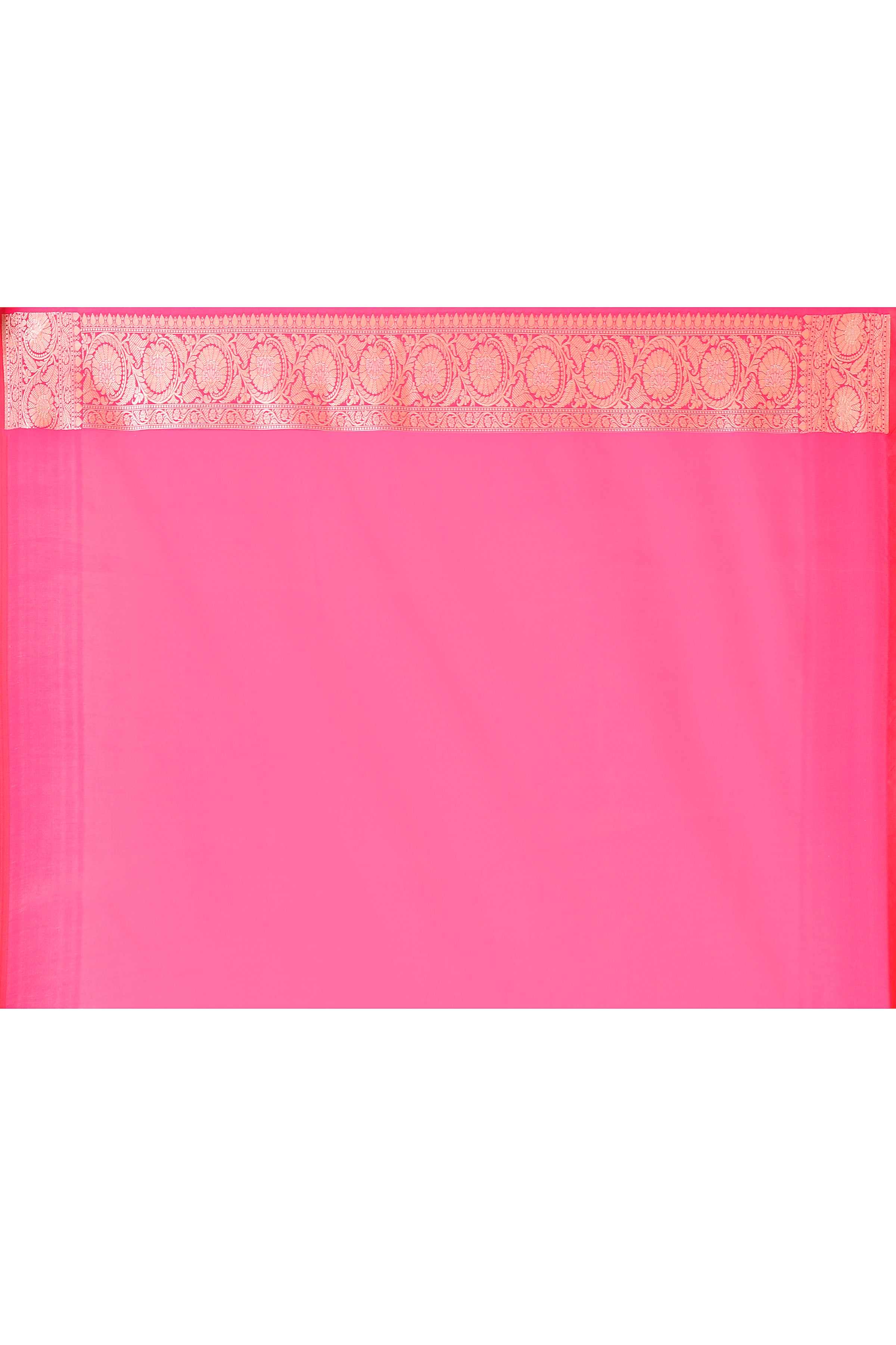 Hot Pink Banarasi Soft Silk Saree