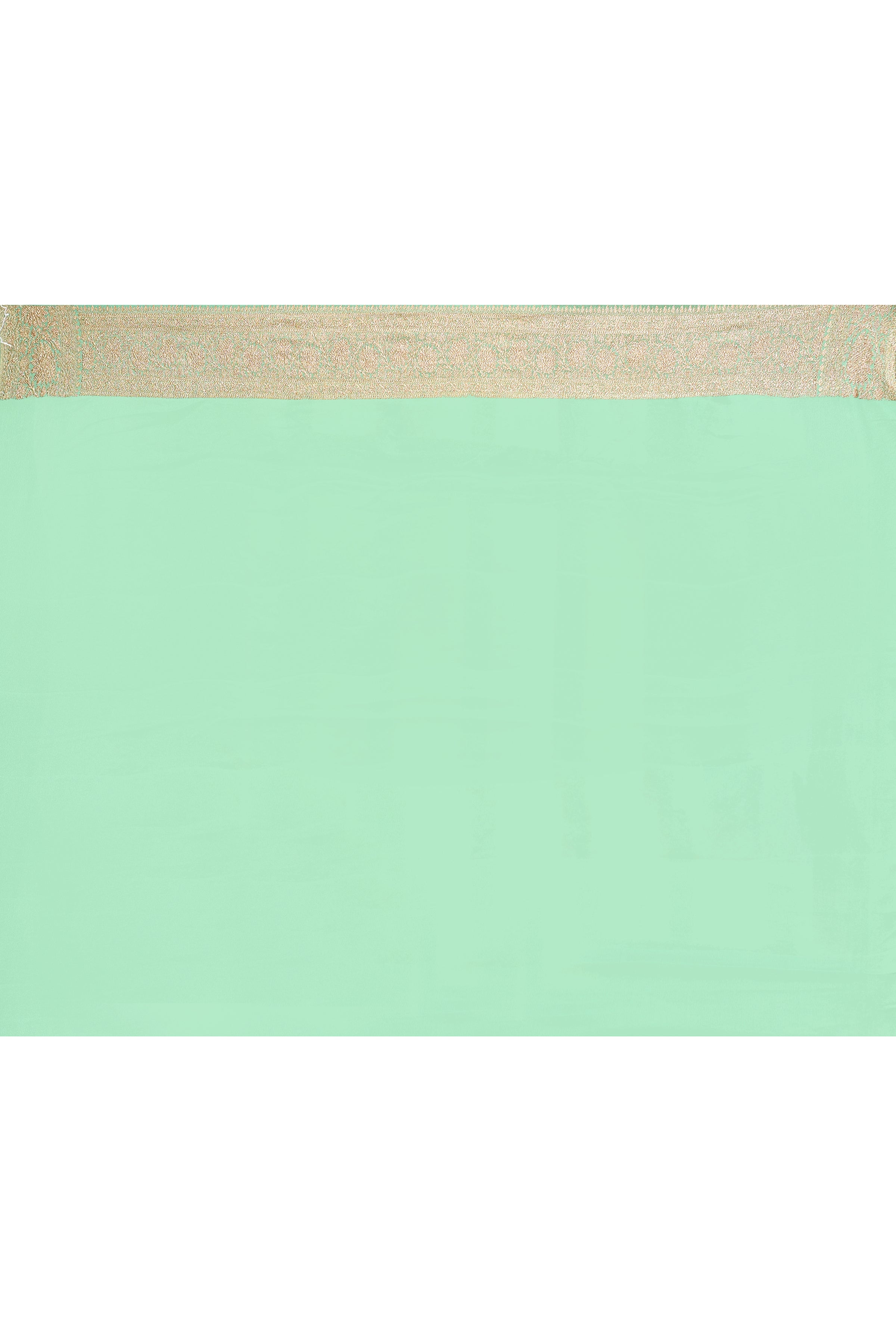 Emerald Green Banarasi Crape Chiffon Silk Saree