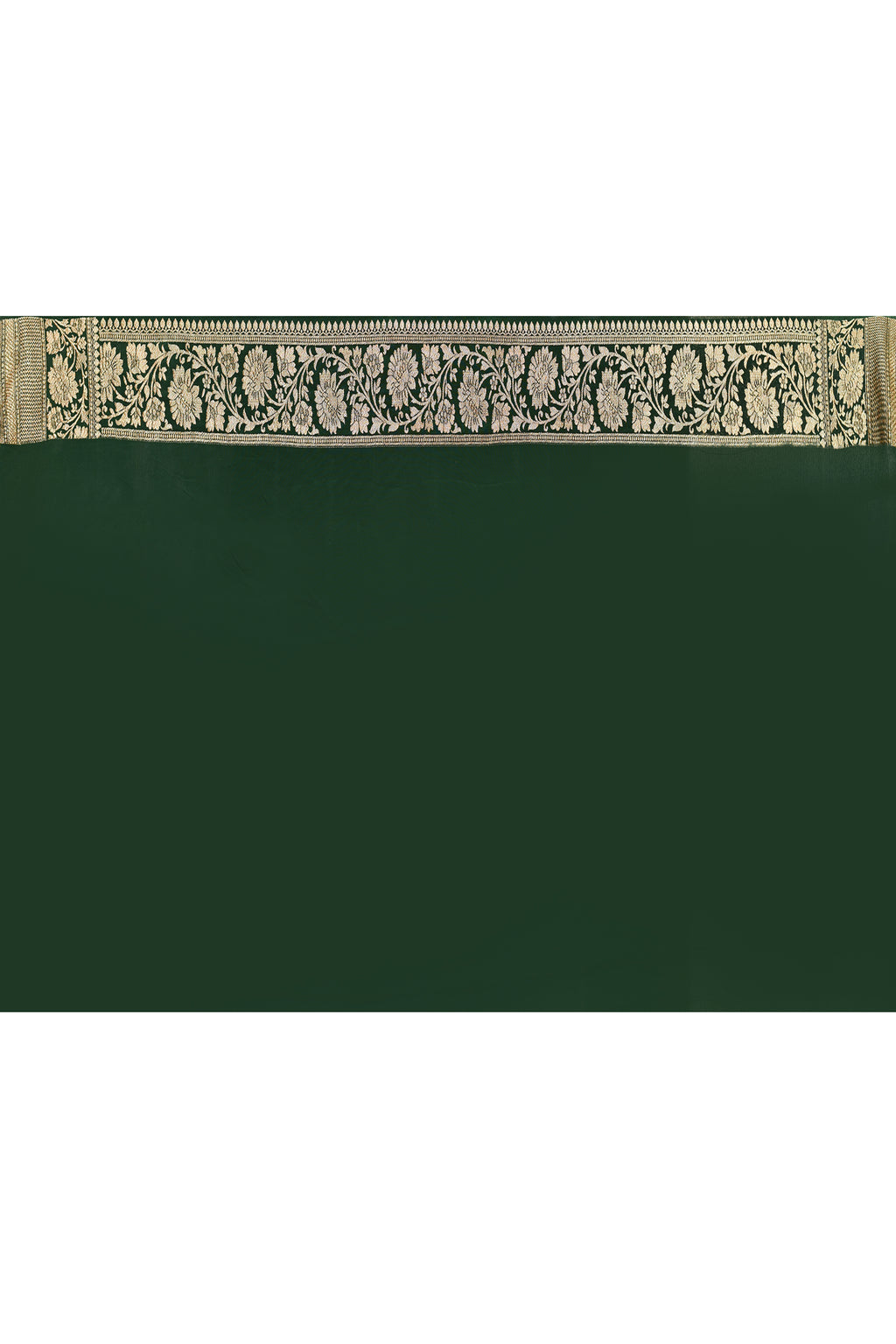 Elegant Dark Green Banarasi Crape Chiffon Silk Saree