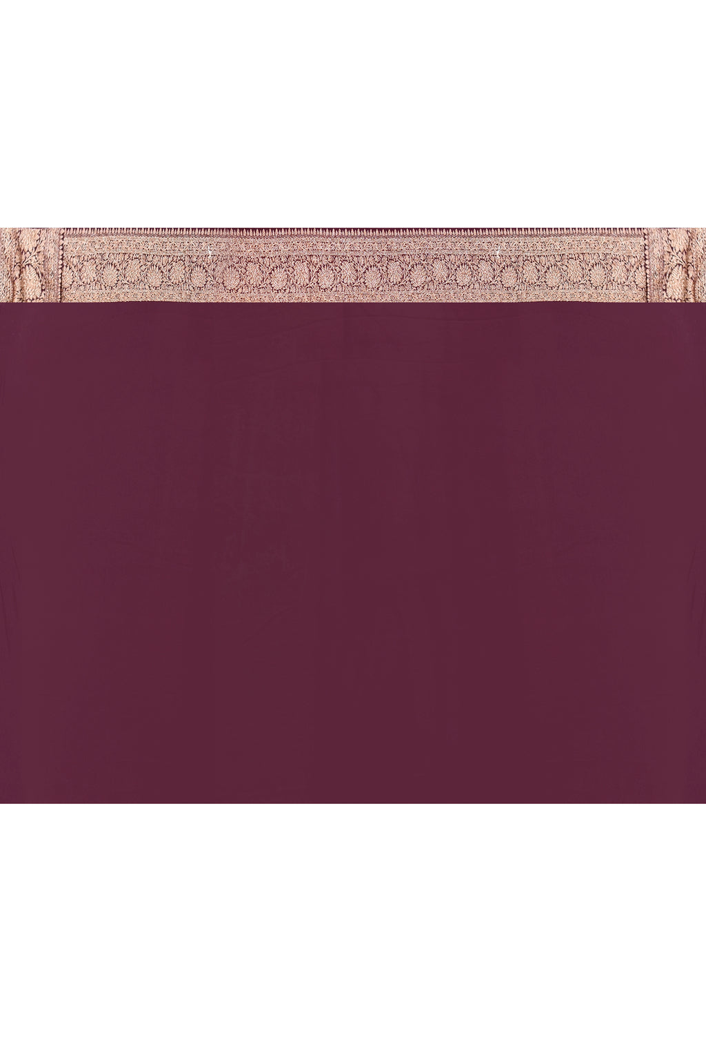 Nude Pink Handwoven Banarasi Crape Chiffon Silk Saree